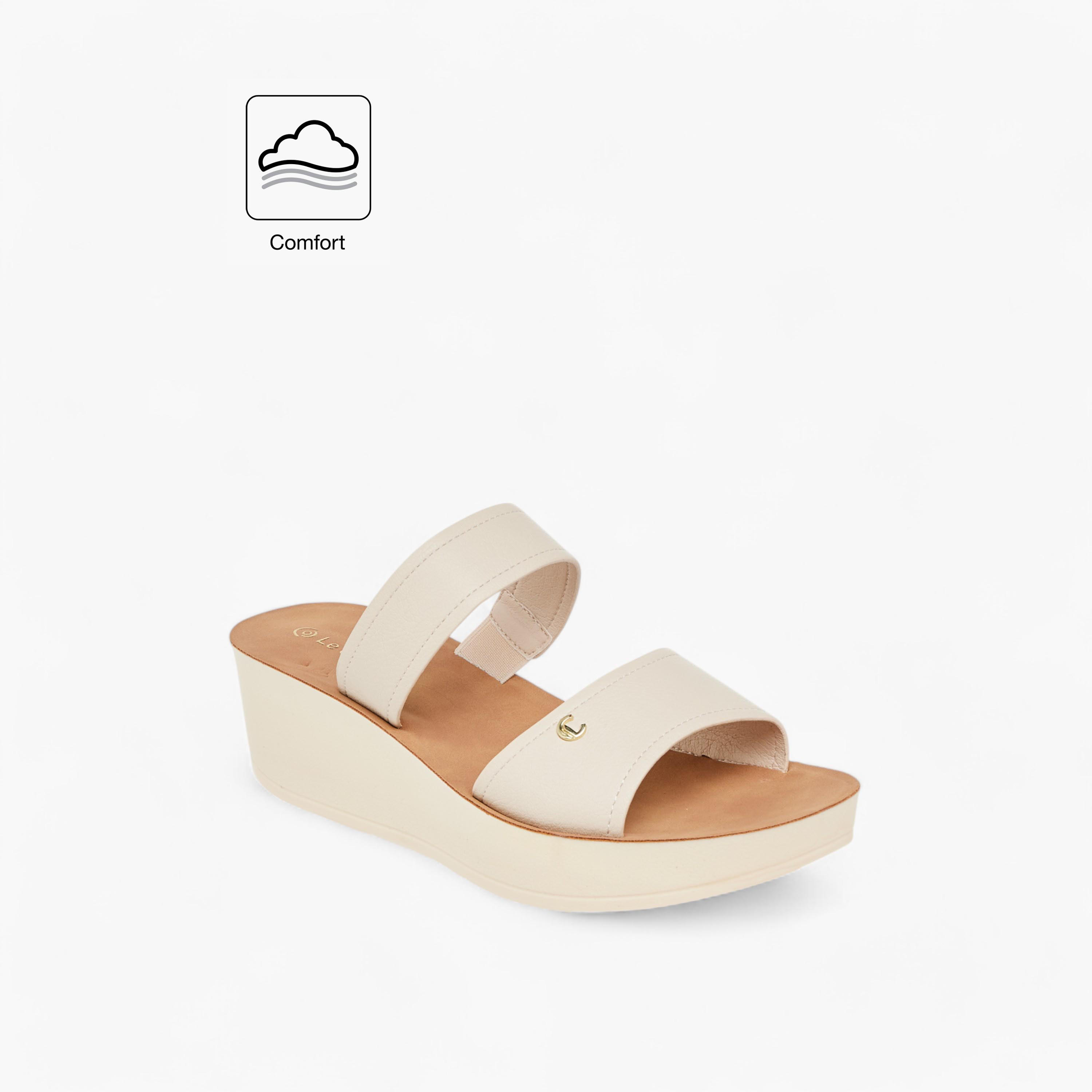 صندل بلاتفورم مريح سهل الارتداء بتفاصيل حزام من لو كونفورت-women-shoes-sandals-heeled-image-8