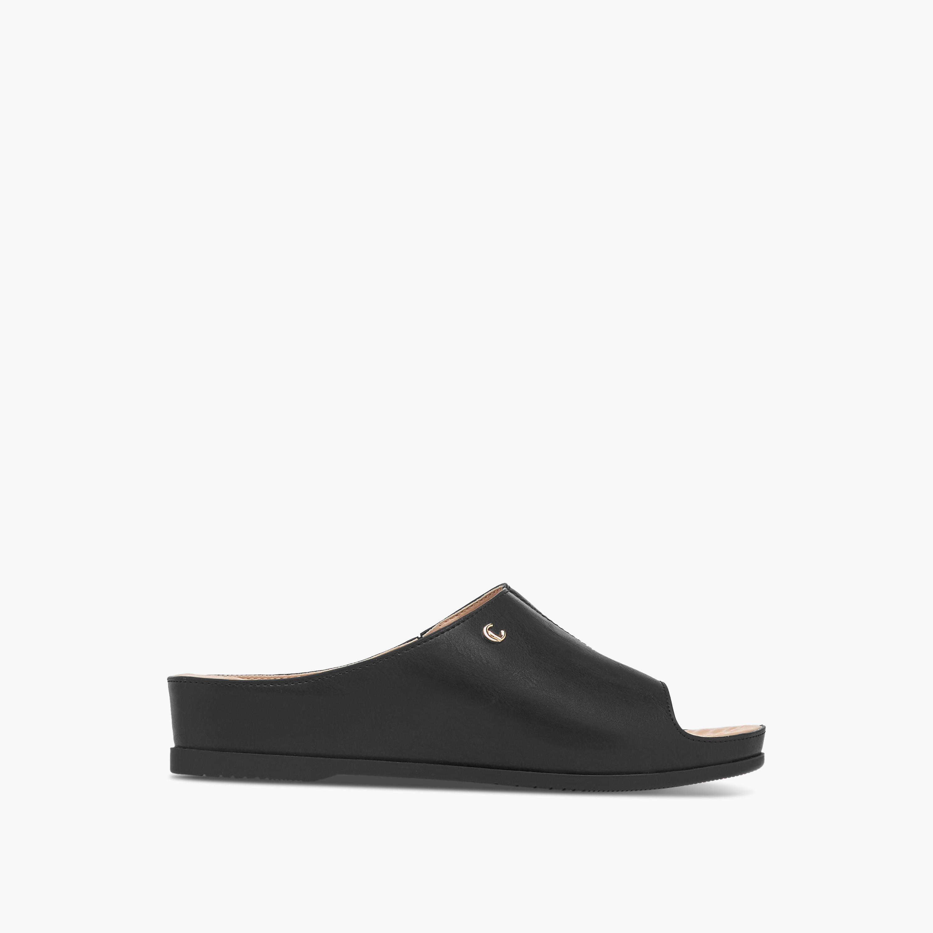 Le Confort Solid Peep Toe Slip-On Comfort Sandals-women-shoes-flats-sandals-image-3