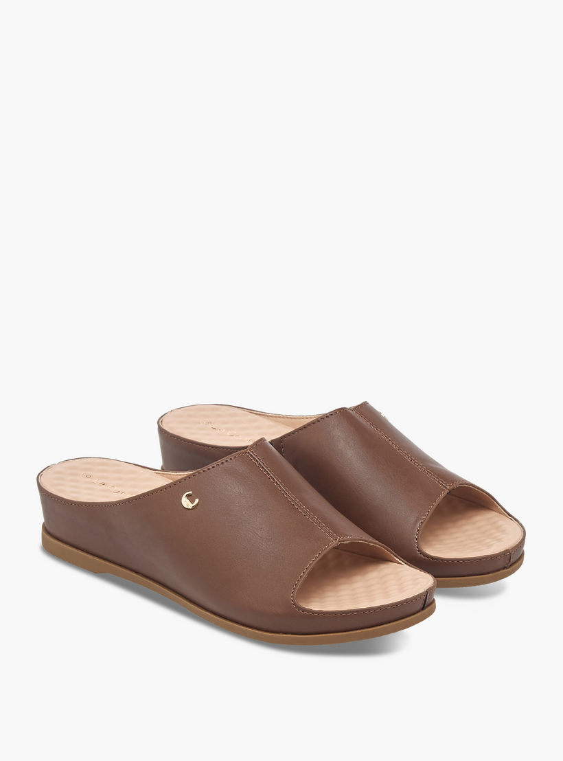 صندل مريح سادة سهل الارتداء بمقدمة مفتوحة من لو كونفورت-women-shoes-flats-sandals-image-1