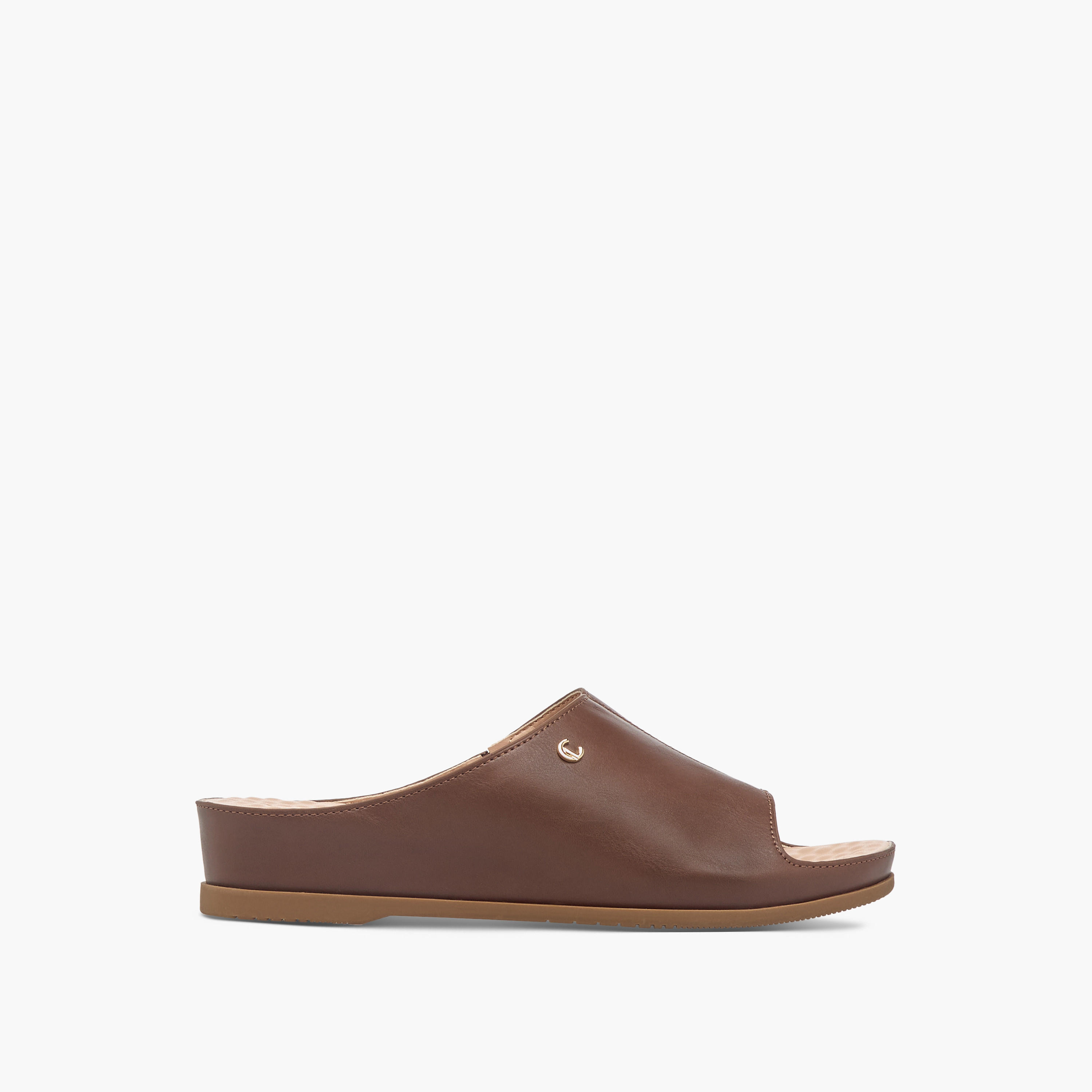 Le Confort Solid Peep Toe Slip-On Comfort Sandals-women-shoes-flats-sandals-image-3