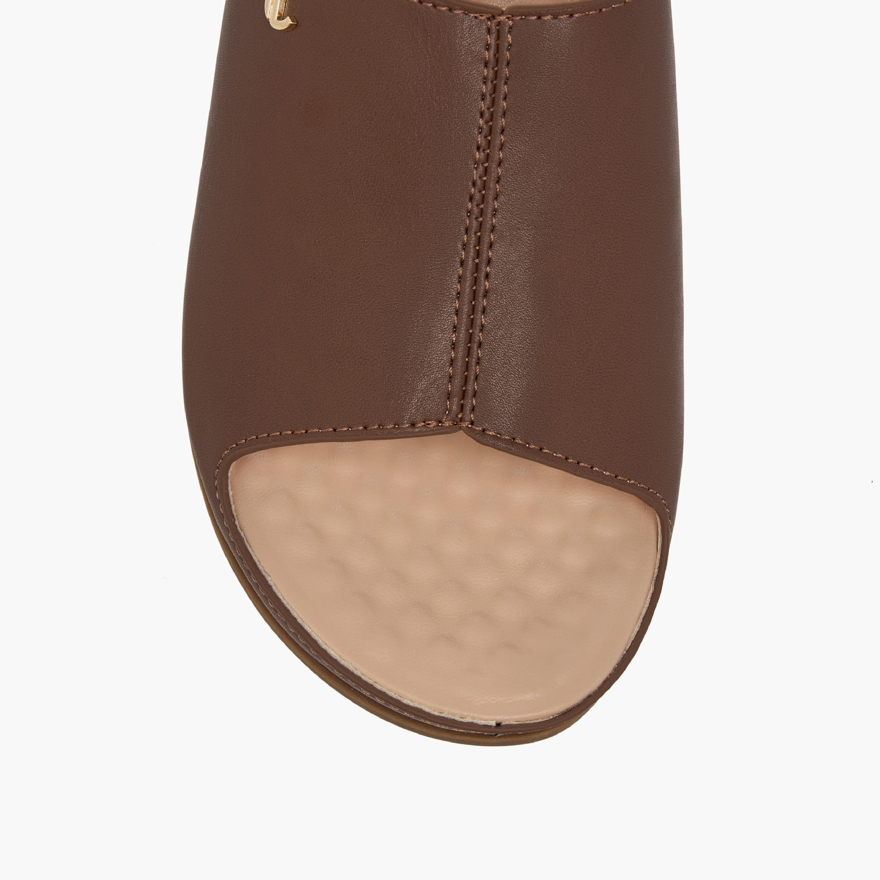 Le Confort Solid Peep Toe Slip-On Comfort Sandals-women-shoes-flats-sandals-image-4