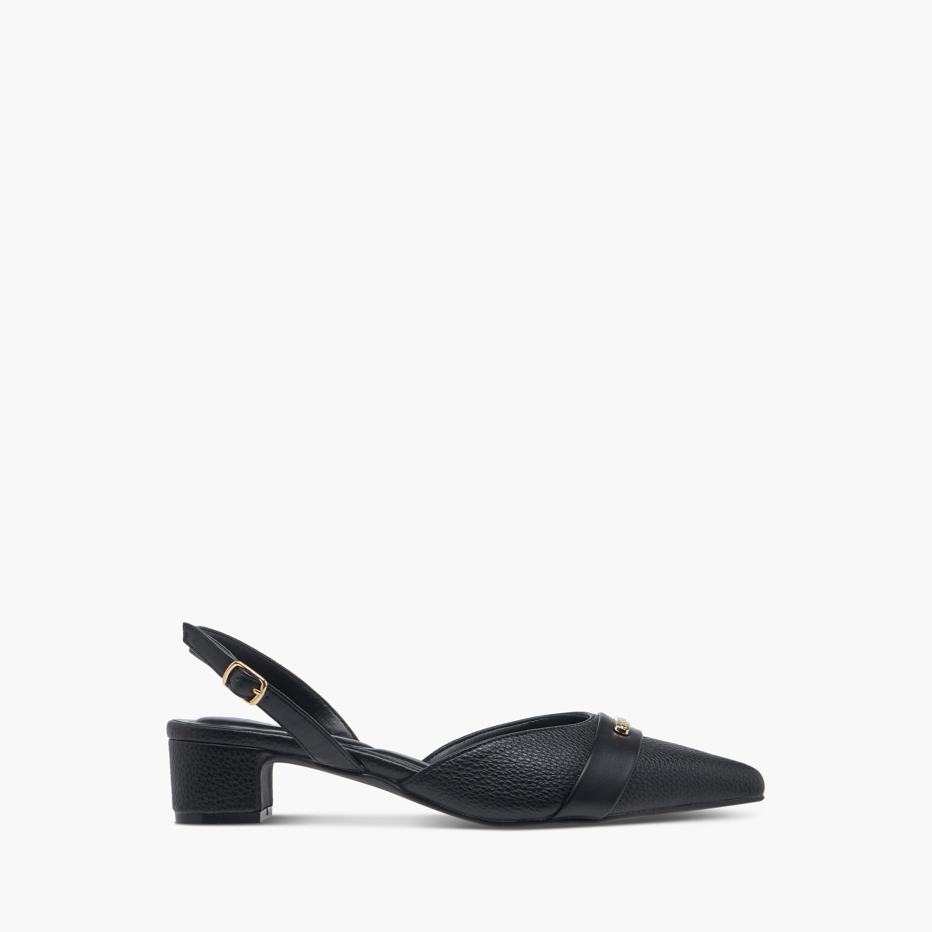 Celeste Women's Textured Mules with Buckle Closure and Block Heel-women-shoes-heels-image-3