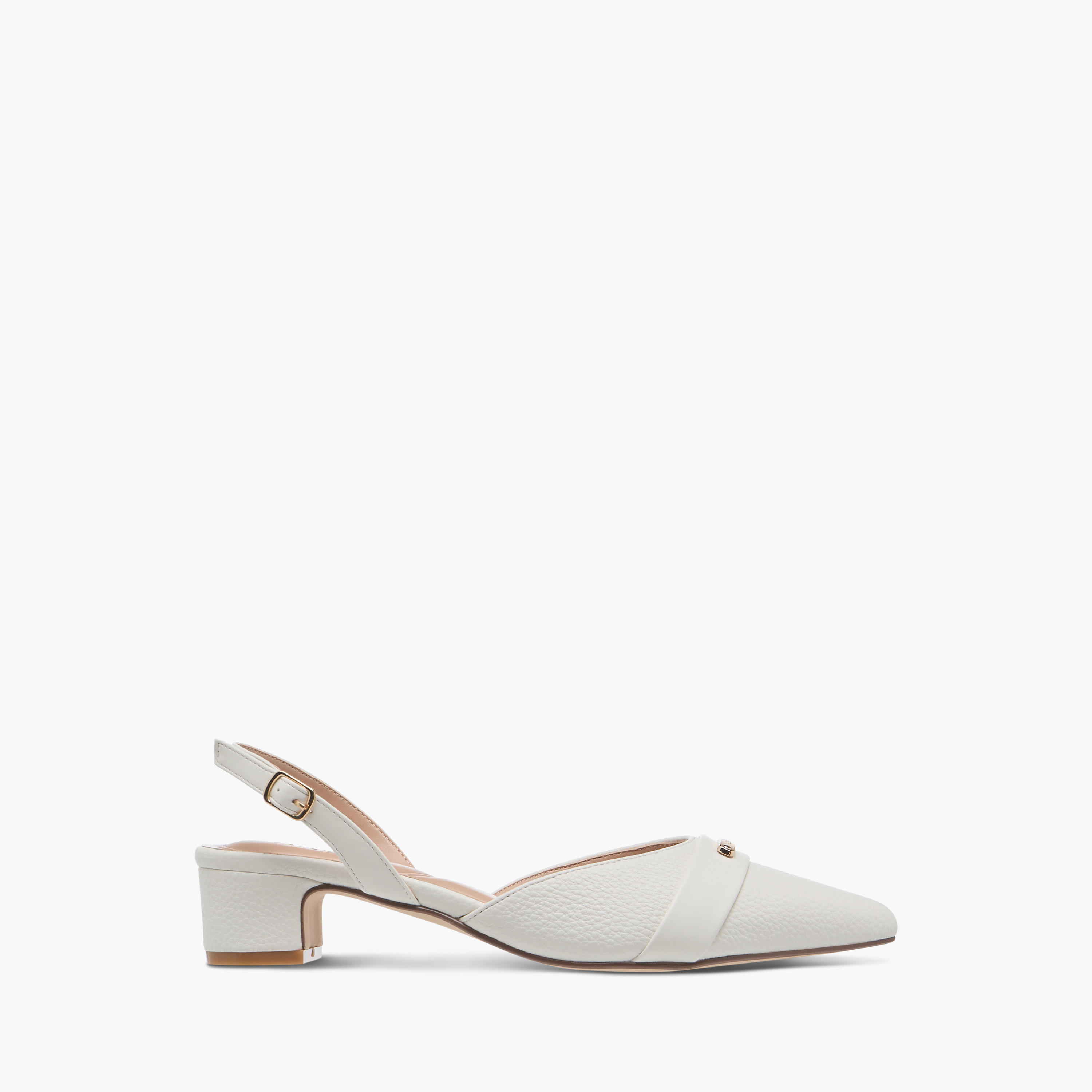 حذاء ميول بارز الملمس بكعب عريض وإبزيم إغلاق للنساء من سيليست-women-shoes-heels-image-3