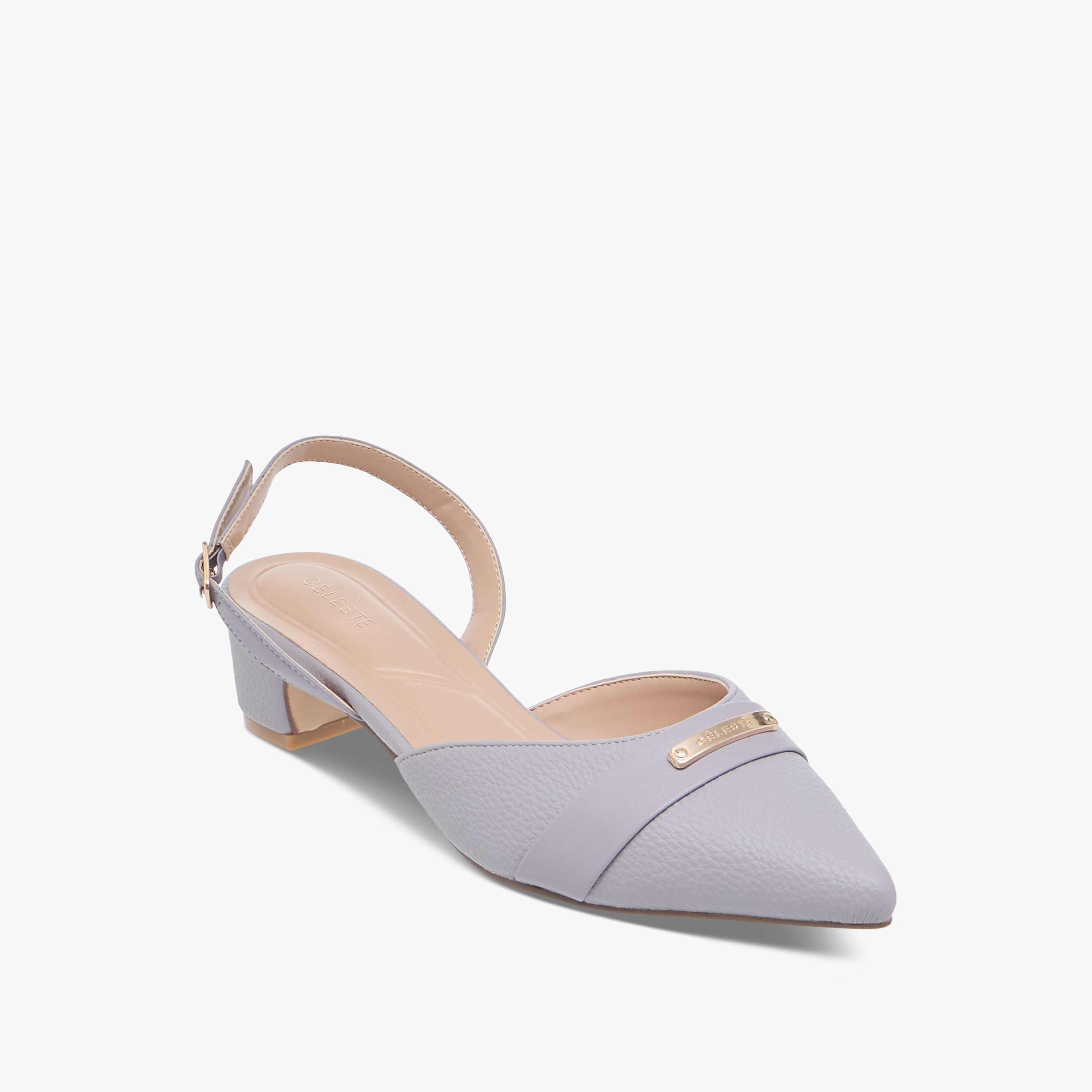 Celeste Women's Textured Mules with Buckle Closure and Block Heel-women-shoes-heels-image-2