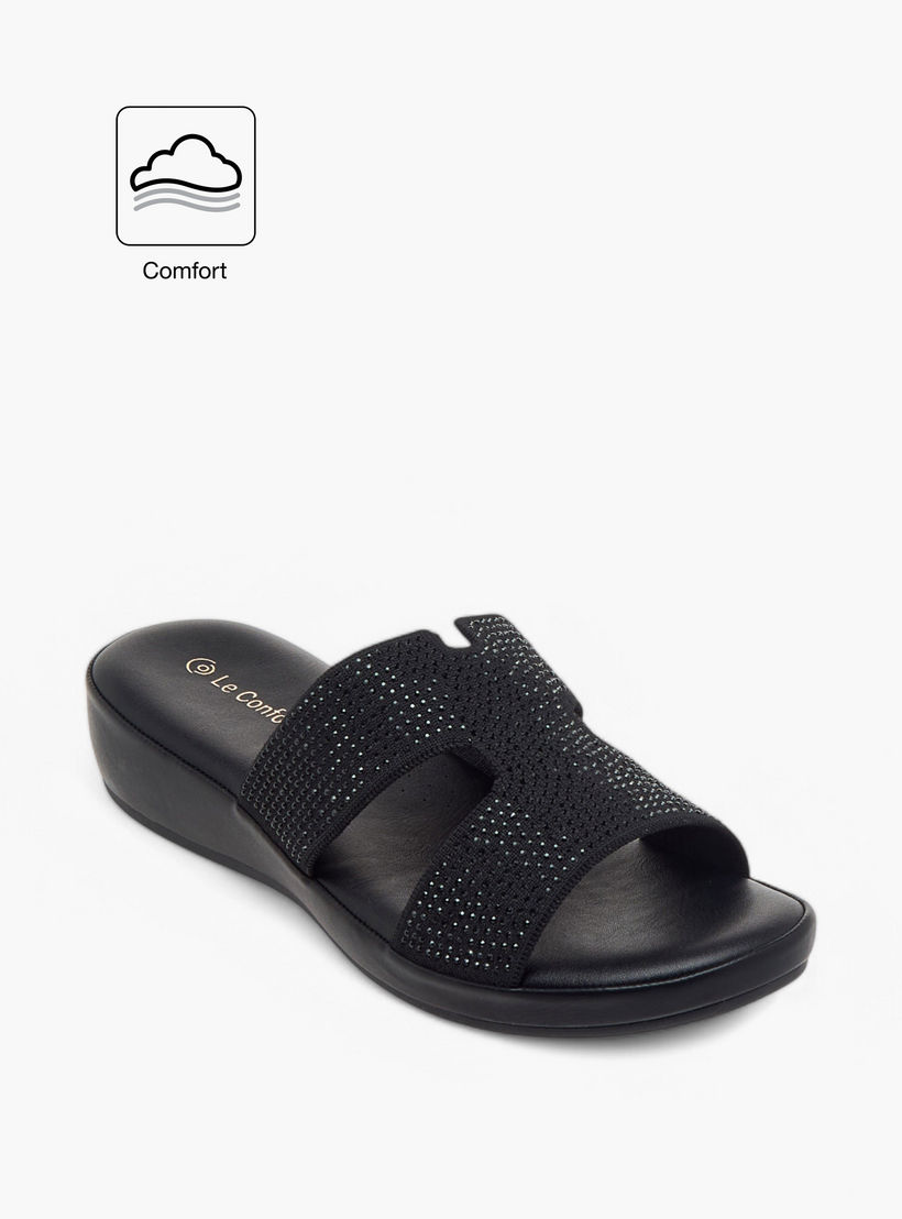 صندل مريح سهل الارتداء مزين بحجر الراين من لو كونفورت-women-shoes-flats-sandals-image-2