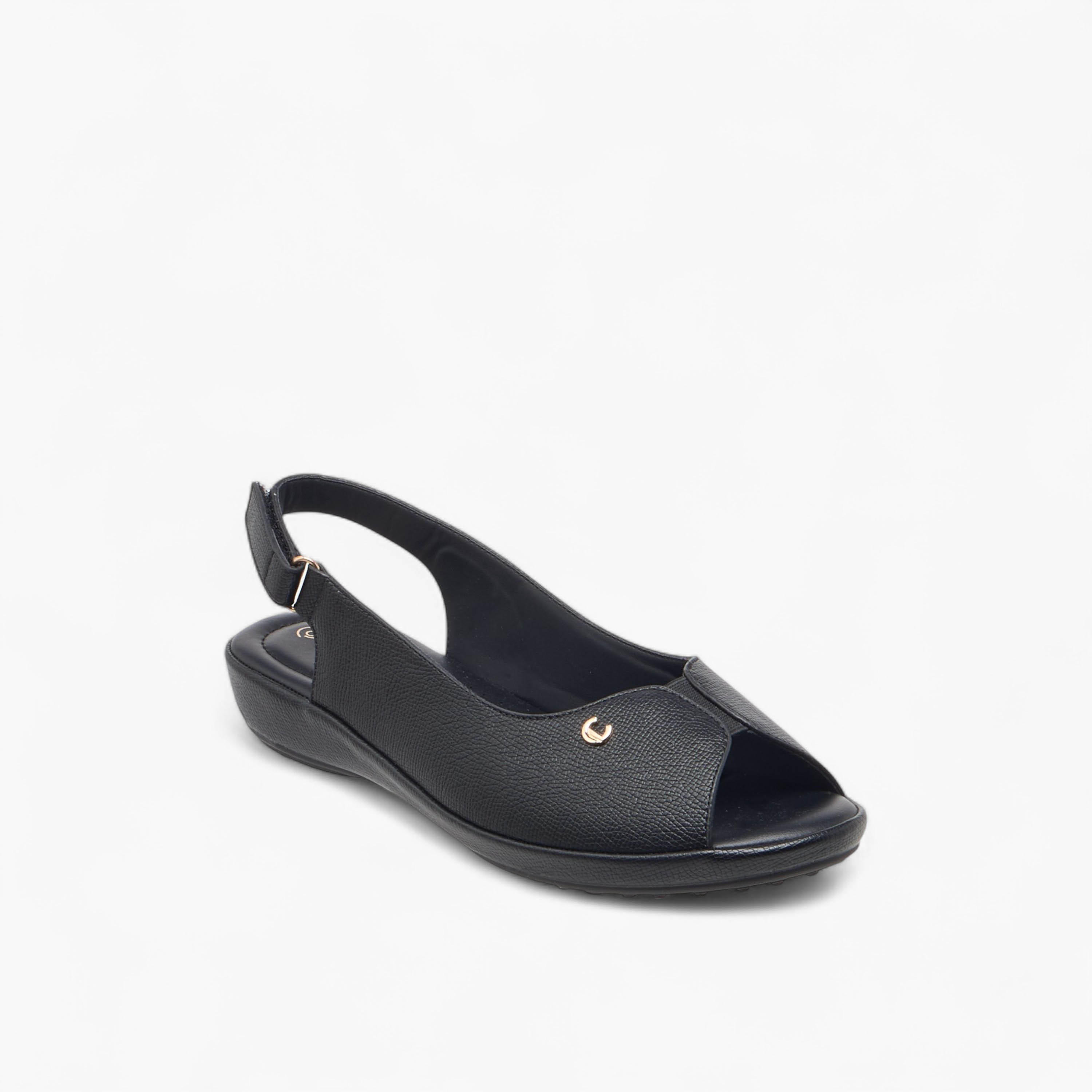 Le Confort Textured Open Toe Slingback Sandals-women-shoes-flats-sandals-image-2