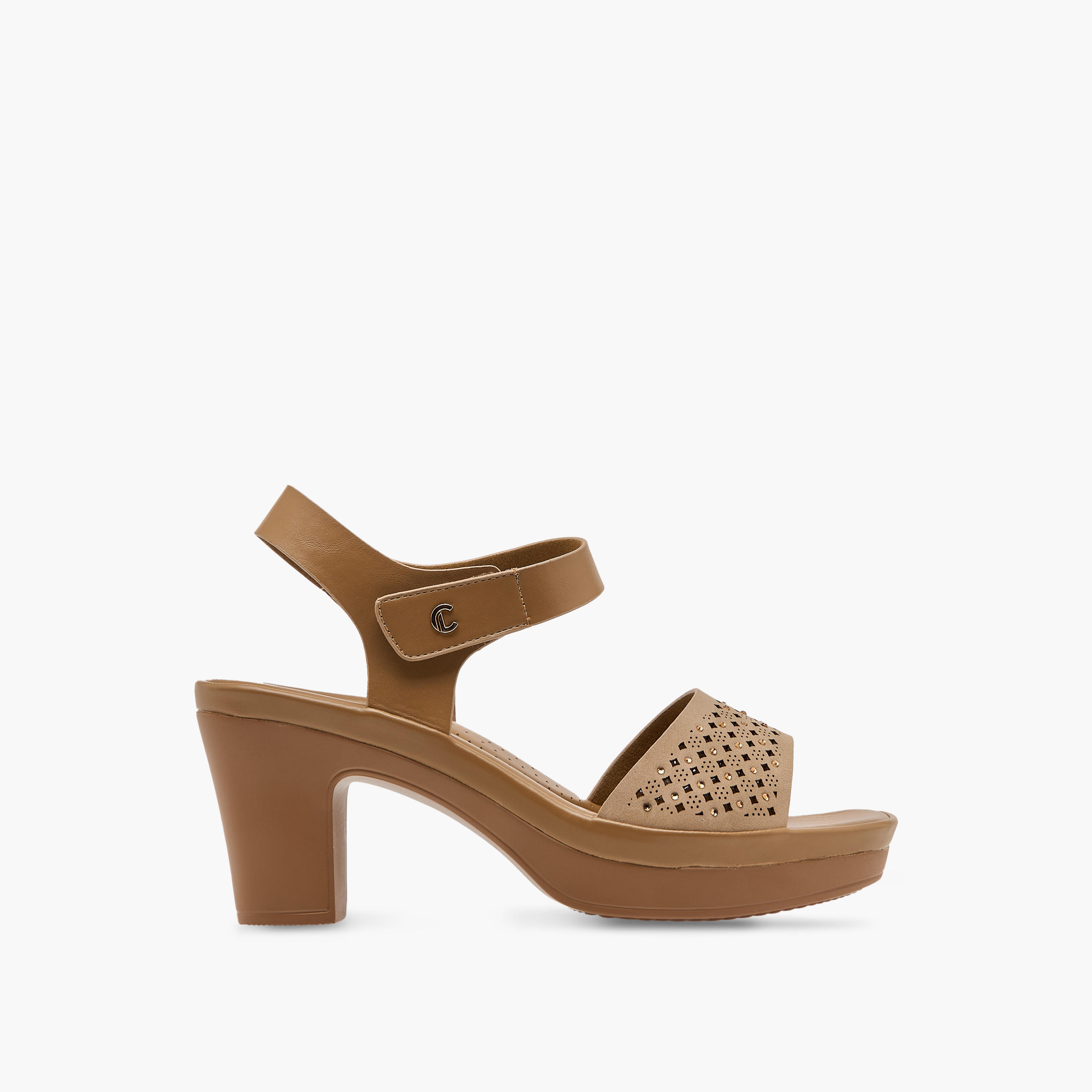 Le Confort Laser Cut Strap Comfort Sandals with Block Heels-women-shoes-sandals-heeled-image-3