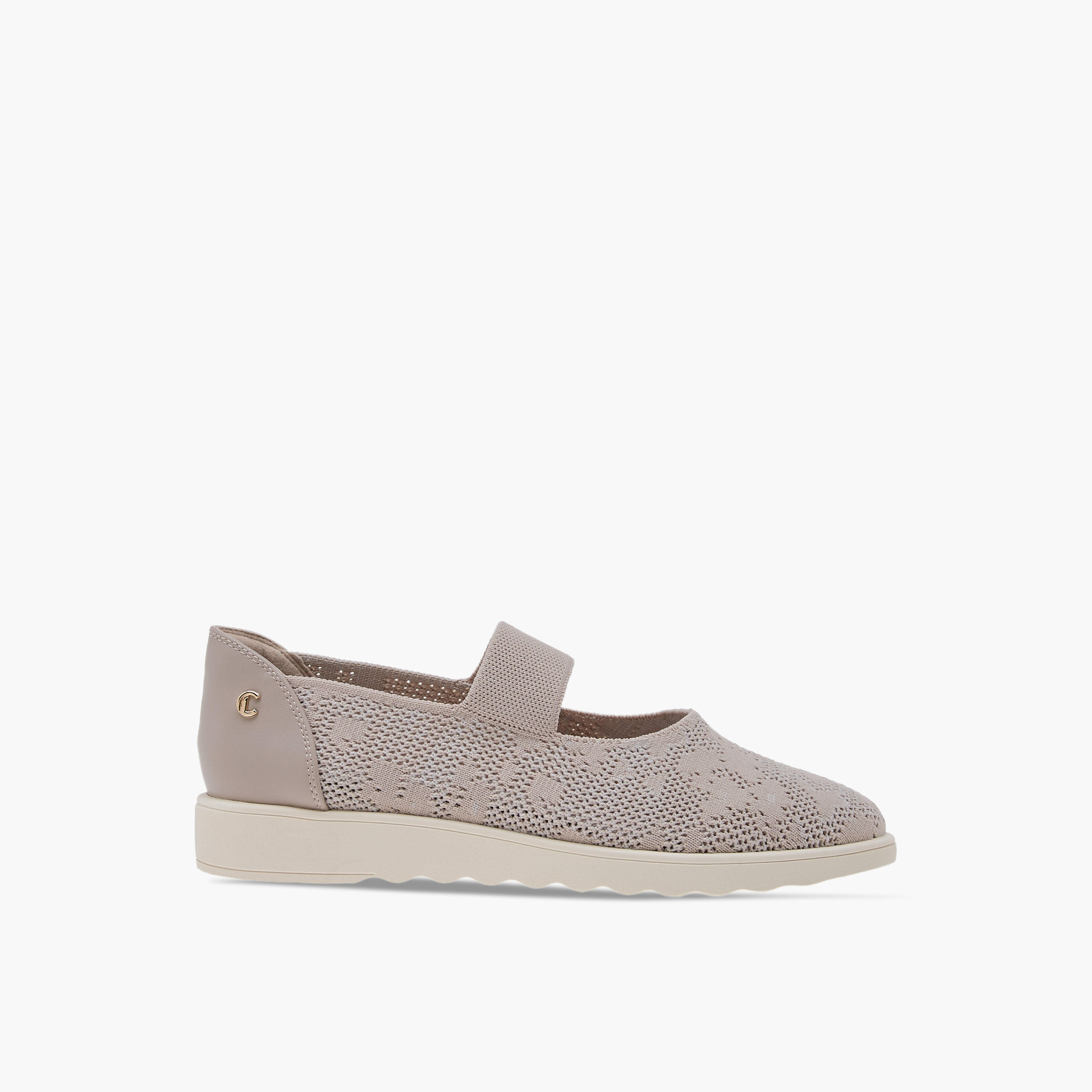 حذاء فلاينيت مريح بارز الملمس بحزام مطاطي من لو كونفورت-women-shoes-flats-ballerinas-image-3