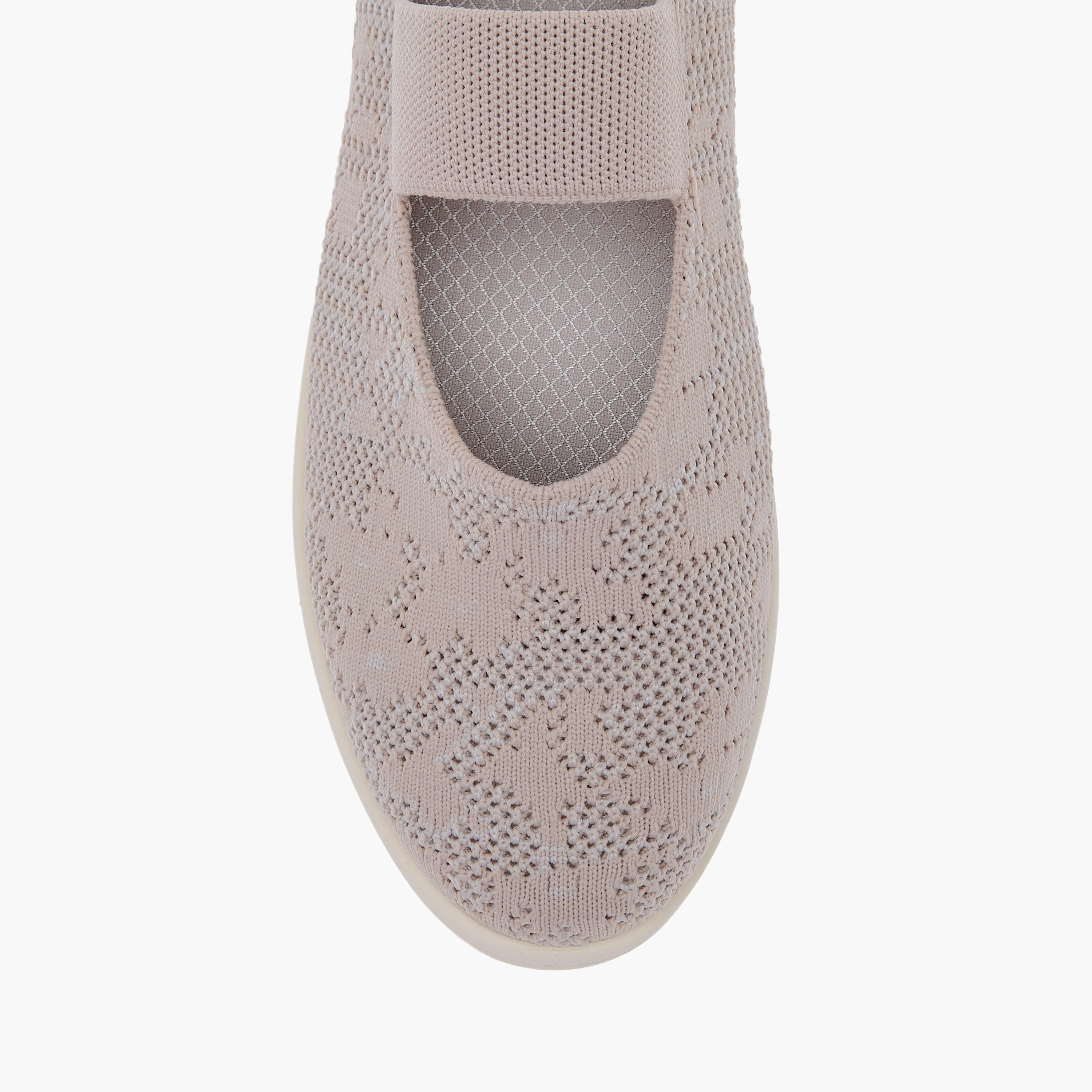 حذاء فلاينيت مريح بارز الملمس بحزام مطاطي من لو كونفورت-women-shoes-flats-ballerinas-image-4