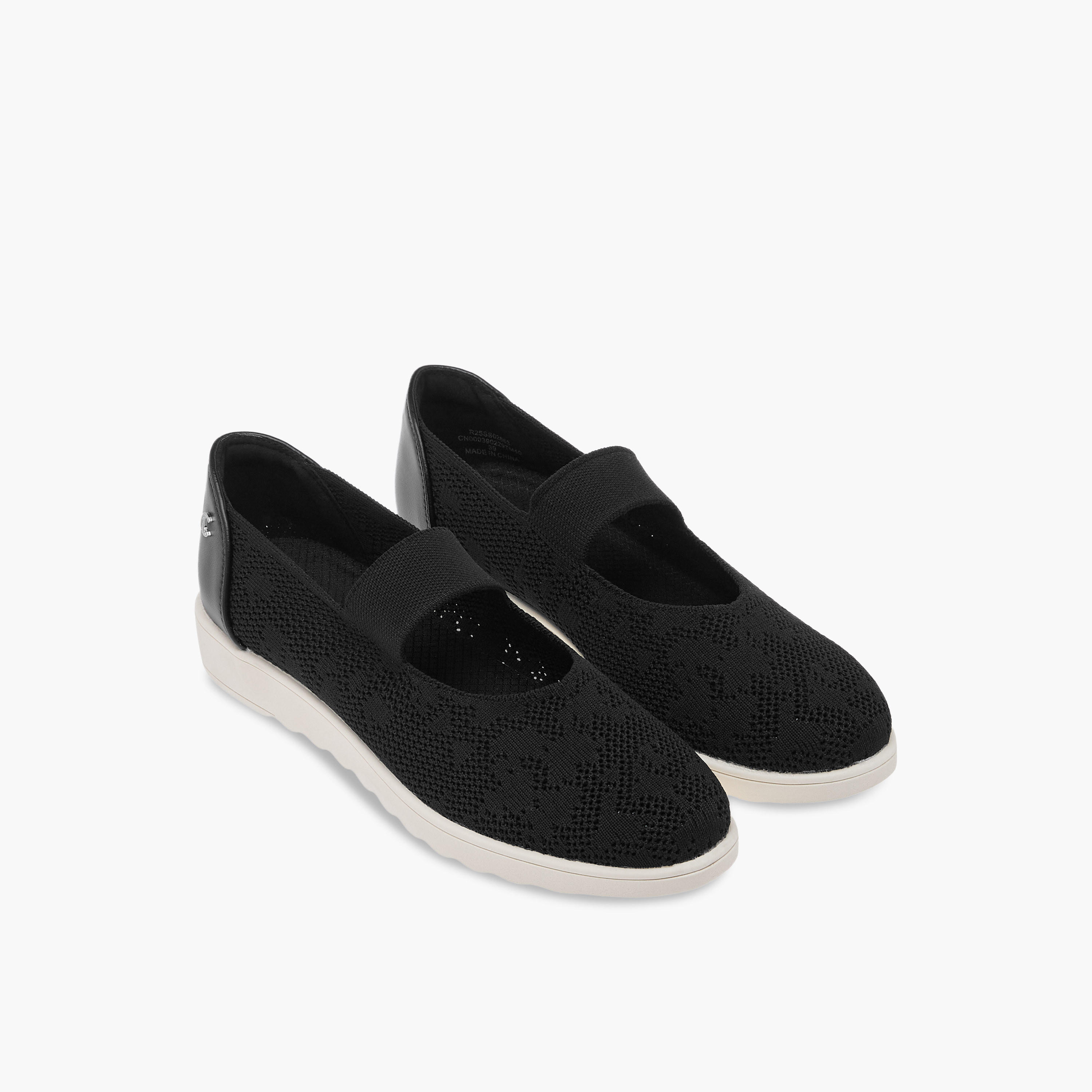 حذاء فلاينيت مريح بارز الملمس بحزام مطاطي من لو كونفورت-women-shoes-flats-ballerinas-image-6