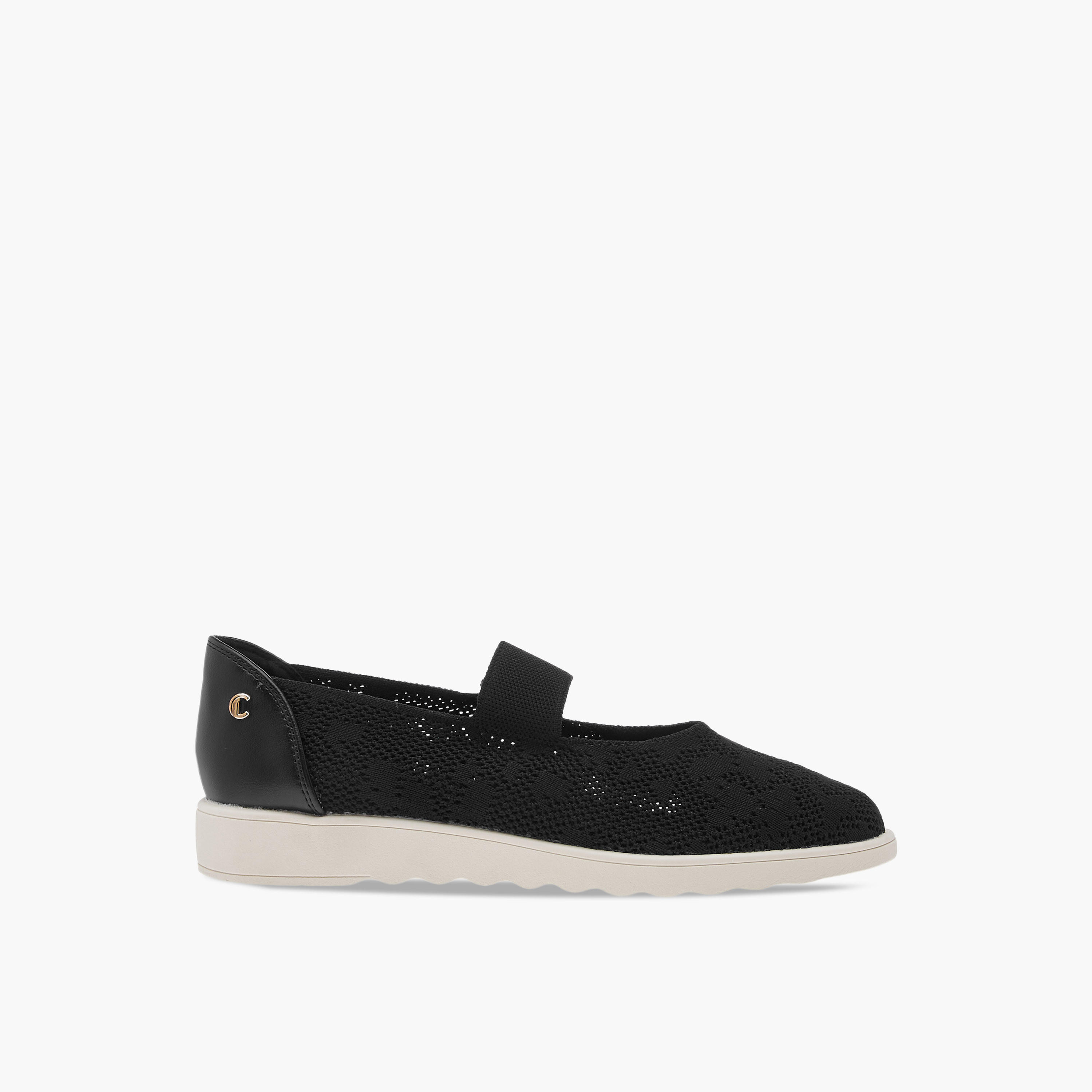 حذاء فلاينيت مريح بارز الملمس بحزام مطاطي من لو كونفورت-women-shoes-flats-ballerinas-image-8