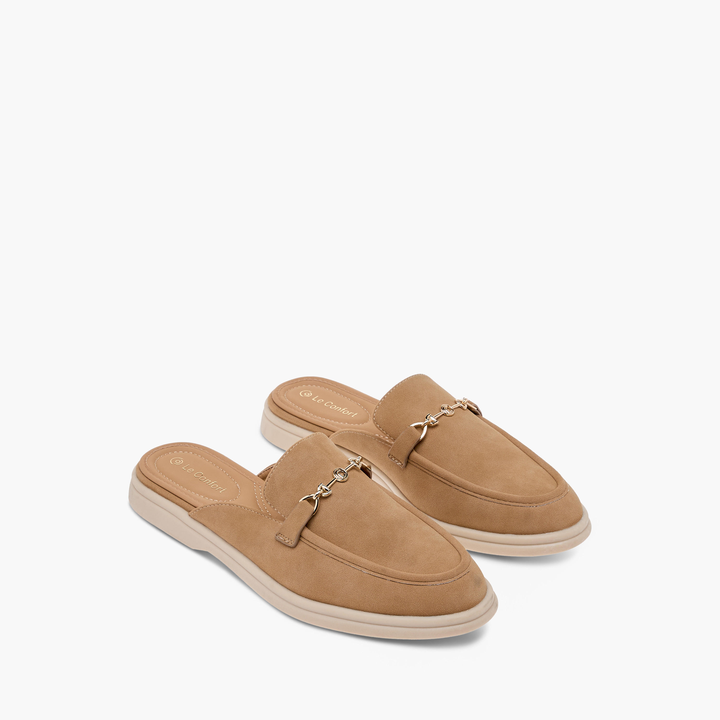 Le Confort Metallic Accent Slip-On Comfort Mules-women-shoes-flats-mules-image-1