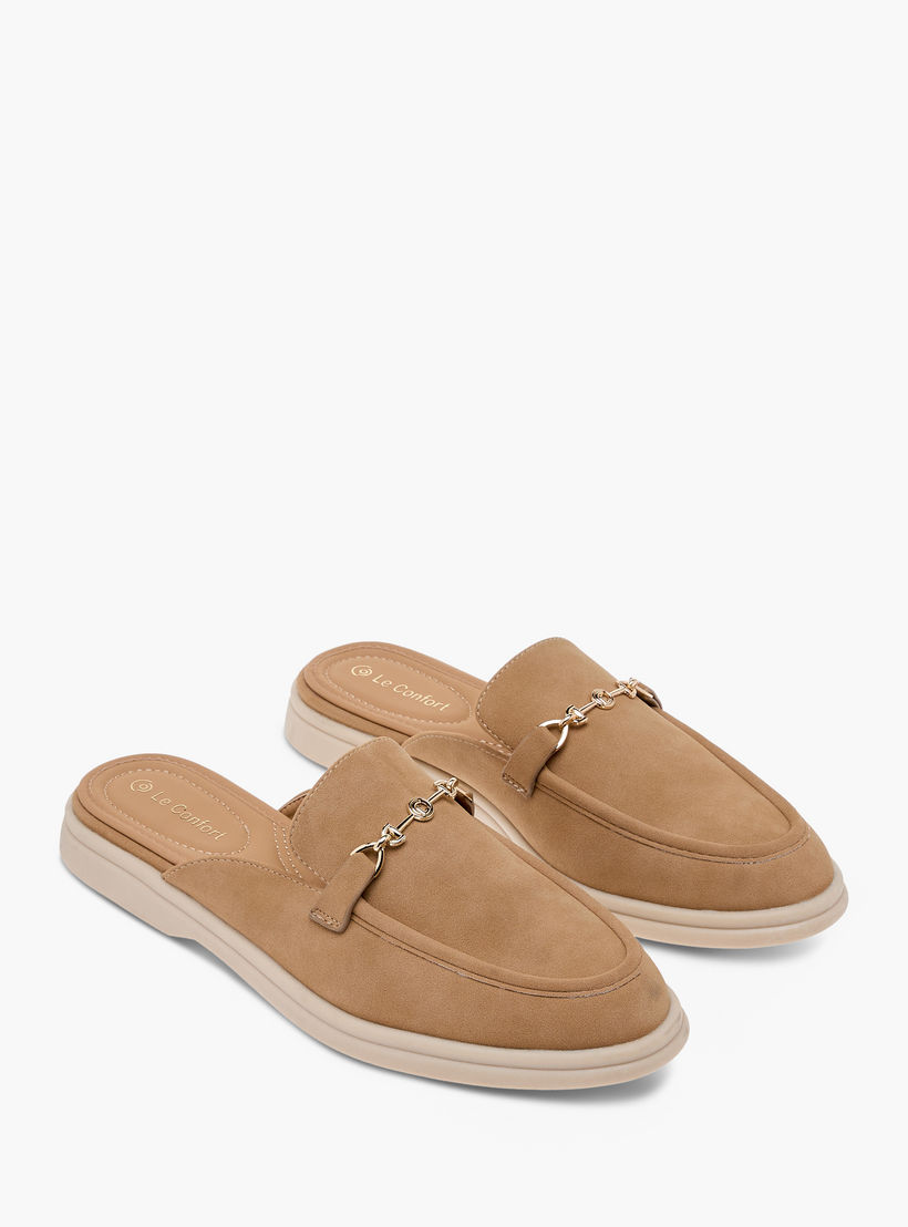 Le Confort Metallic Accent Slip-On Comfort Mules-women-shoes-flats-mules-image-1