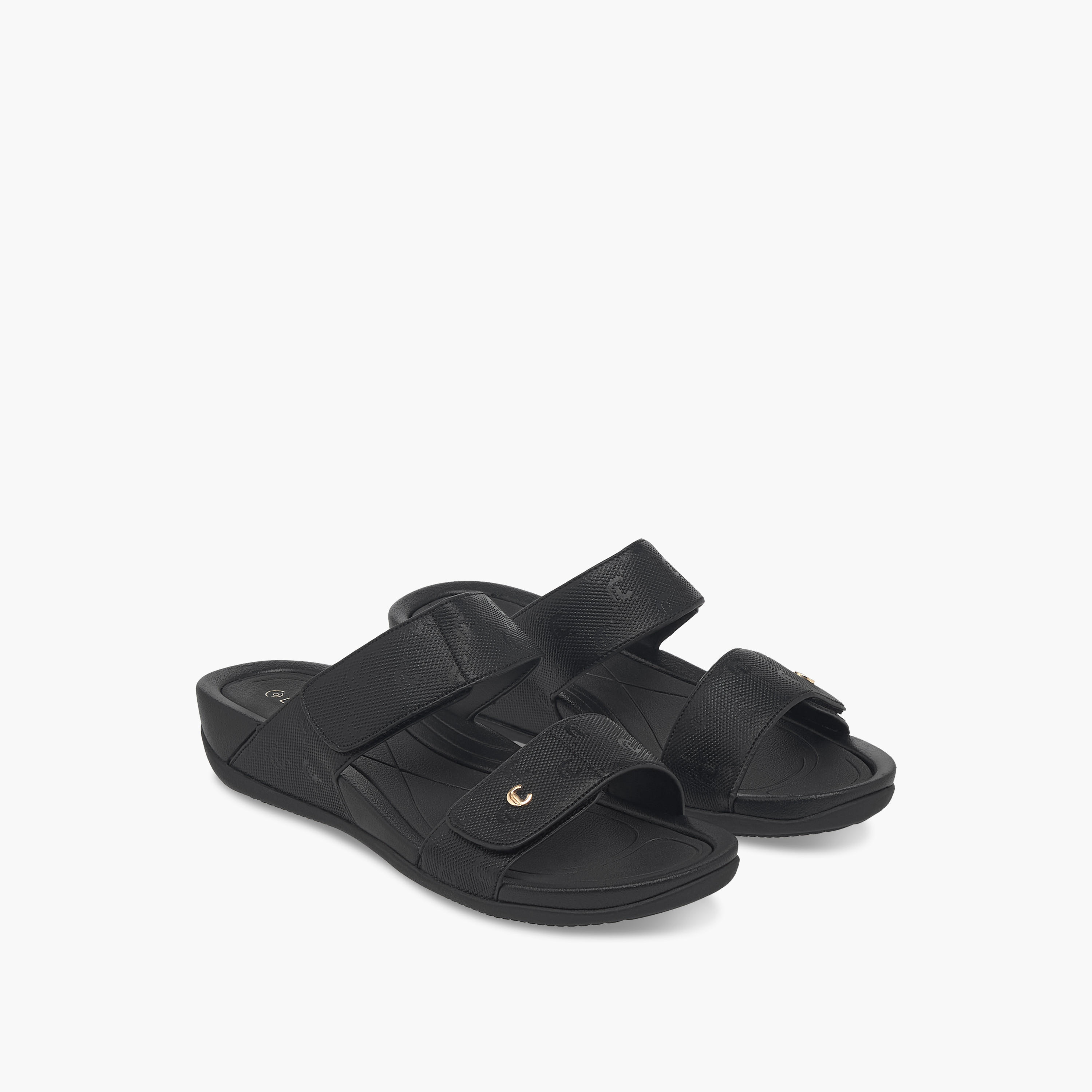 Le Confort Velcro Strap Detail Slip-On Comfort Sandals-women-shoes-flats-sandals-image-1