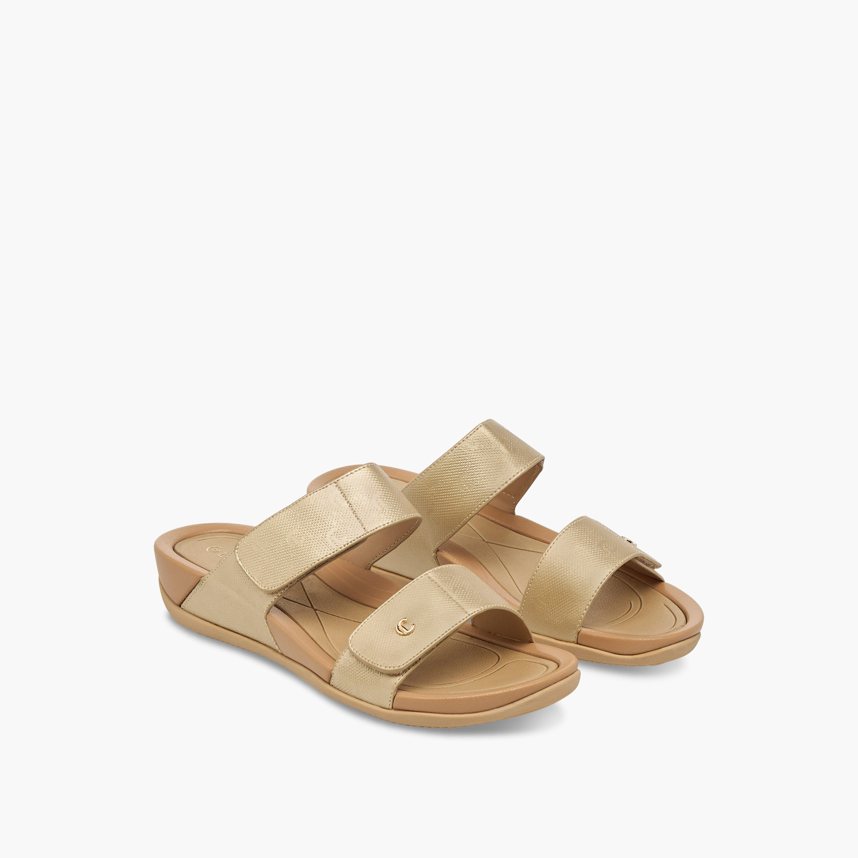 Le Confort Velcro Strap Detail Slip-On Comfort Sandals-women-shoes-flats-sandals-image-1