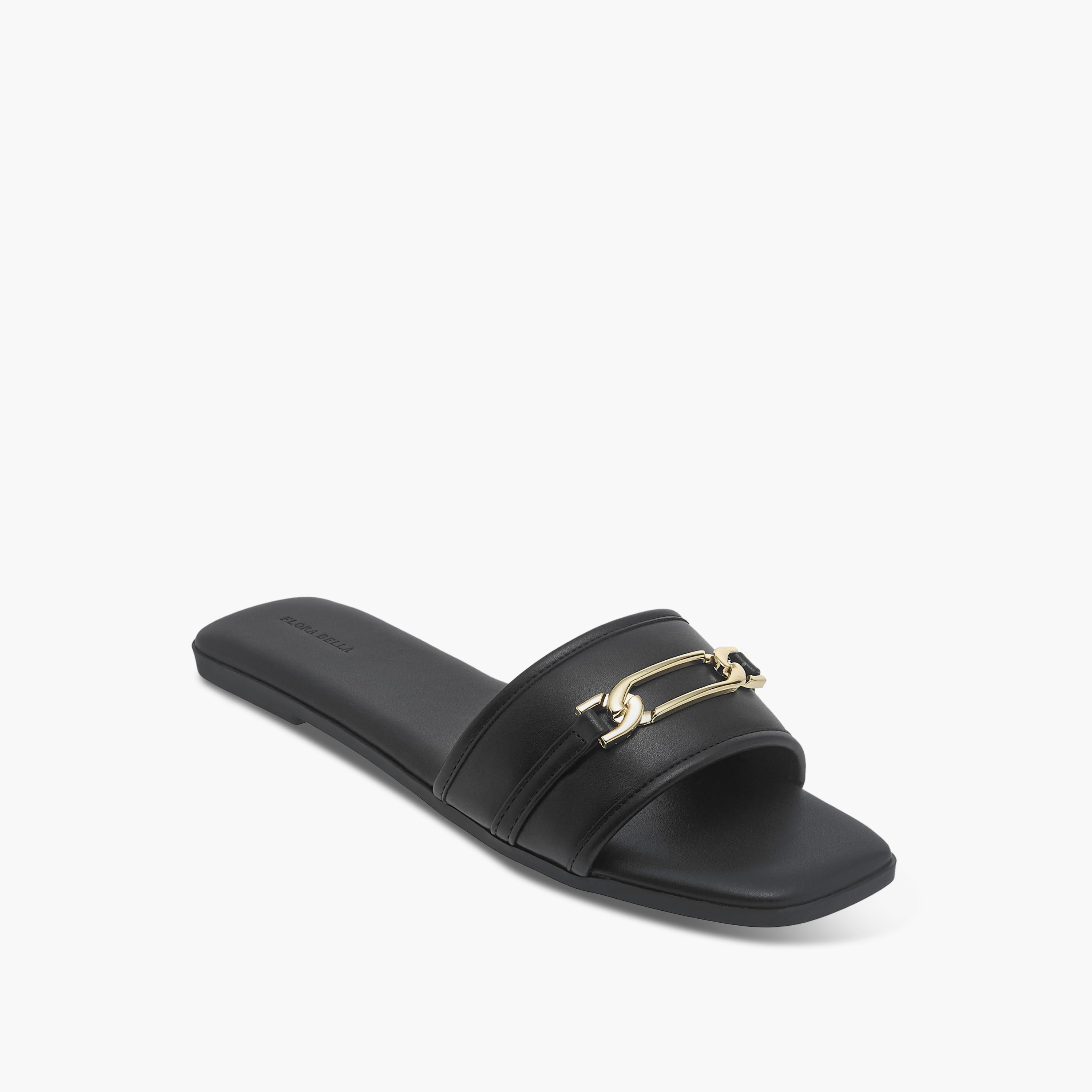 Flora Bella Solid Slip-On Flat Sandals with Metal Accent-women-shoes-flats-sandals-image-2