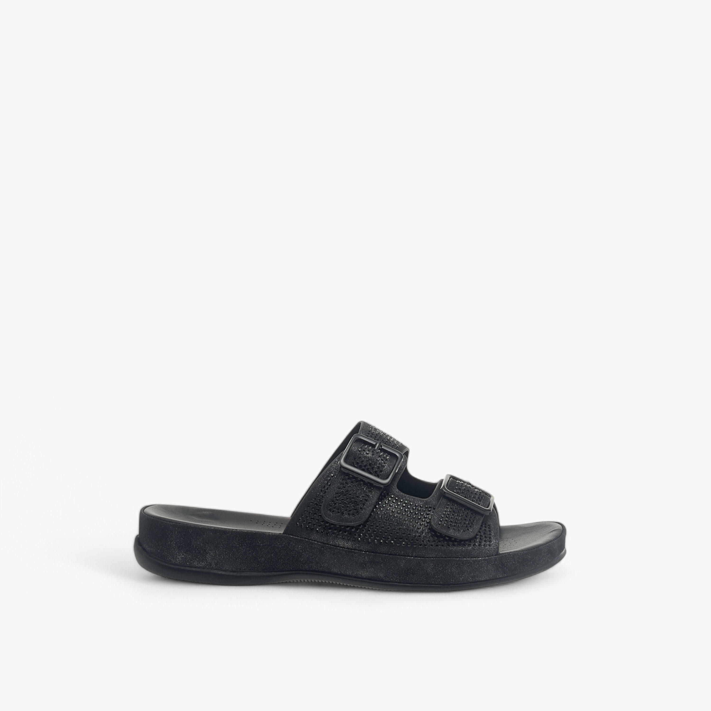 Flora Bella Embellished Slip-On Comfort Sandals with Buckle Accent-women-shoes-flats-sandals-image-3