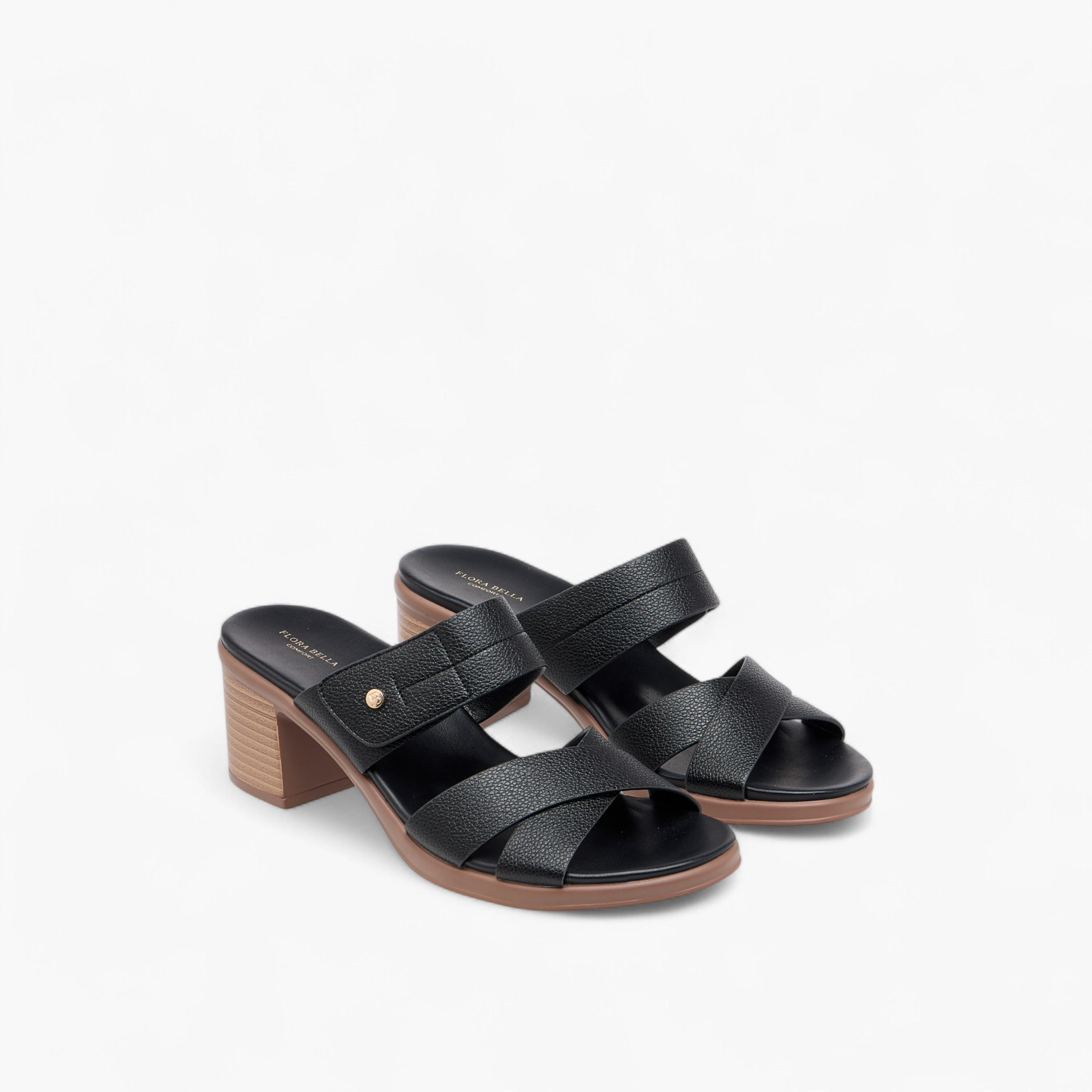 Flora Bella Slip-On Cross Strap Sandals with Block Heels-women-shoes-sandals-heeled-image-1