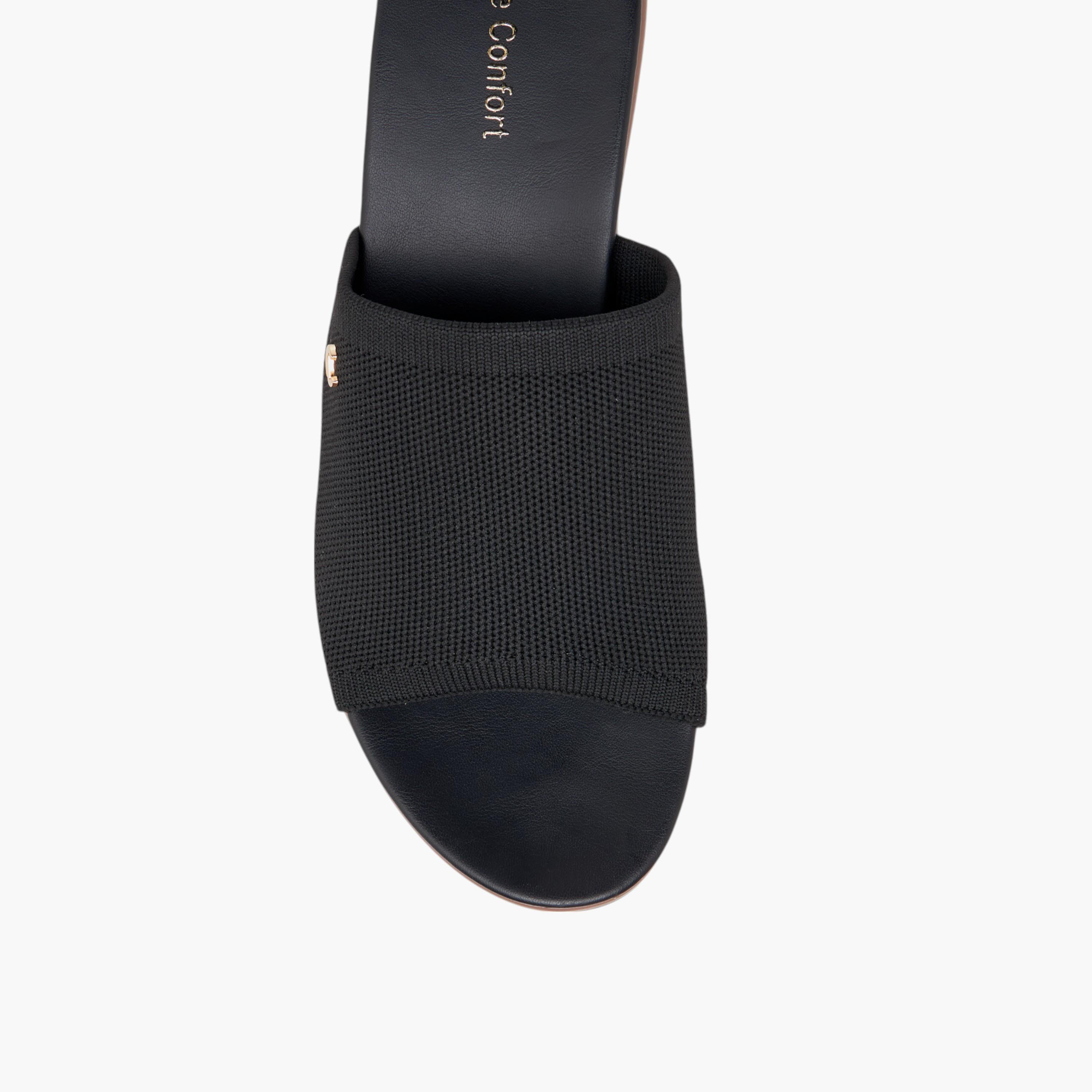 Le Confort Textured Slip-On Sandals with Block Heels-women-shoes-sandals-heeled-image-4