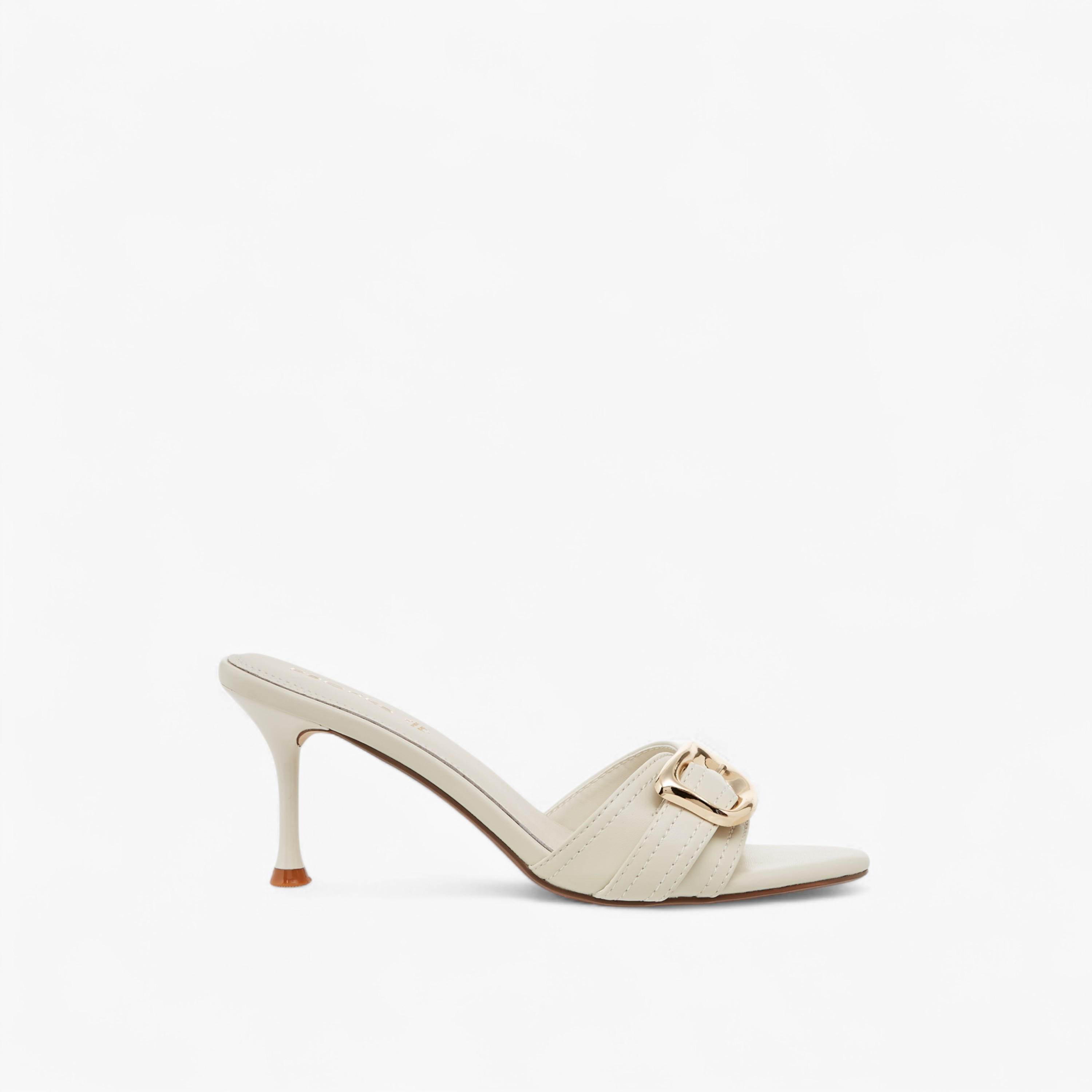 Paprika Buckle Accent Slip-On Sandals with Stiletto Heels-women-shoes-sandals-heeled-image-3