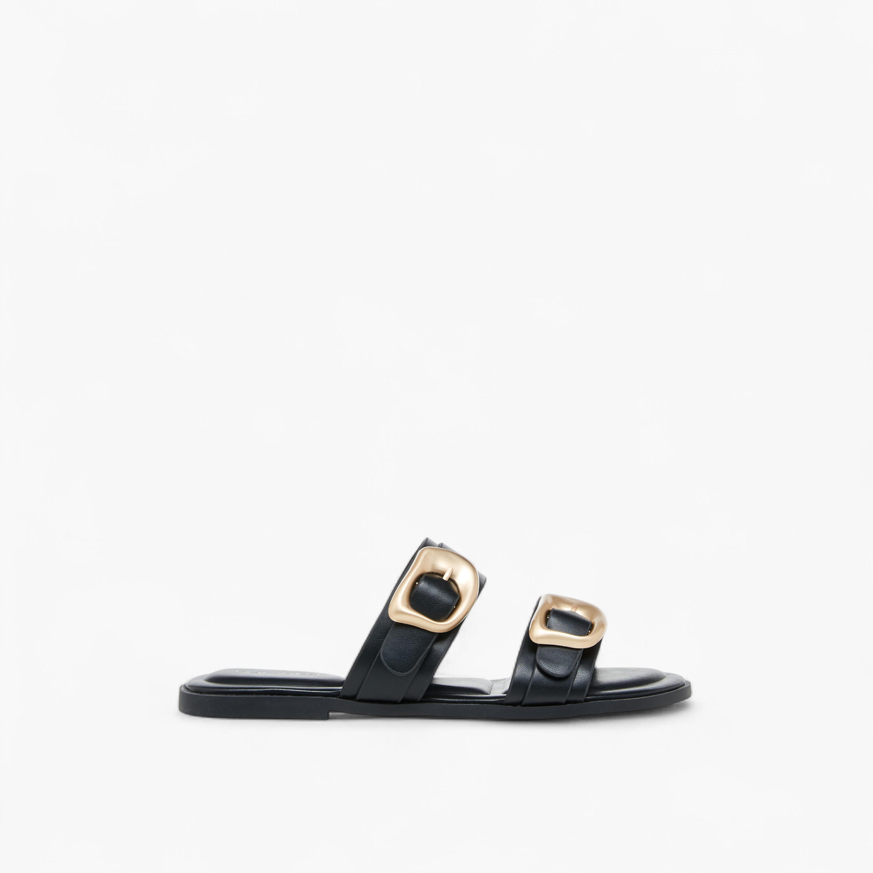 صندل سادة بمقدمة مفتوحة وزينة إبزيم من بابريكا-women-shoes-flats-sandals-image-3