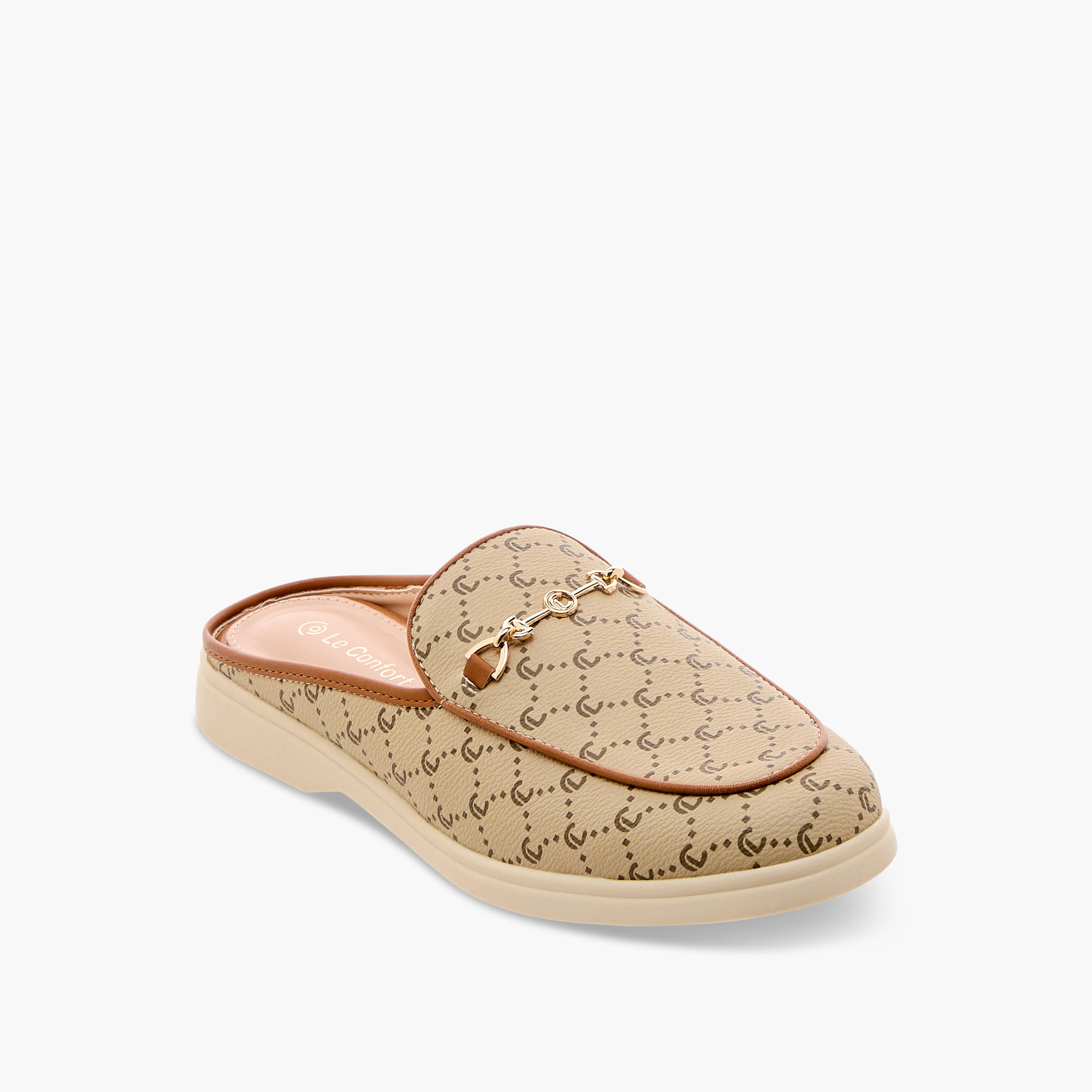 Le Confort Monogram Print Slip-On Mules-women-shoes-flats-mules-image-2
