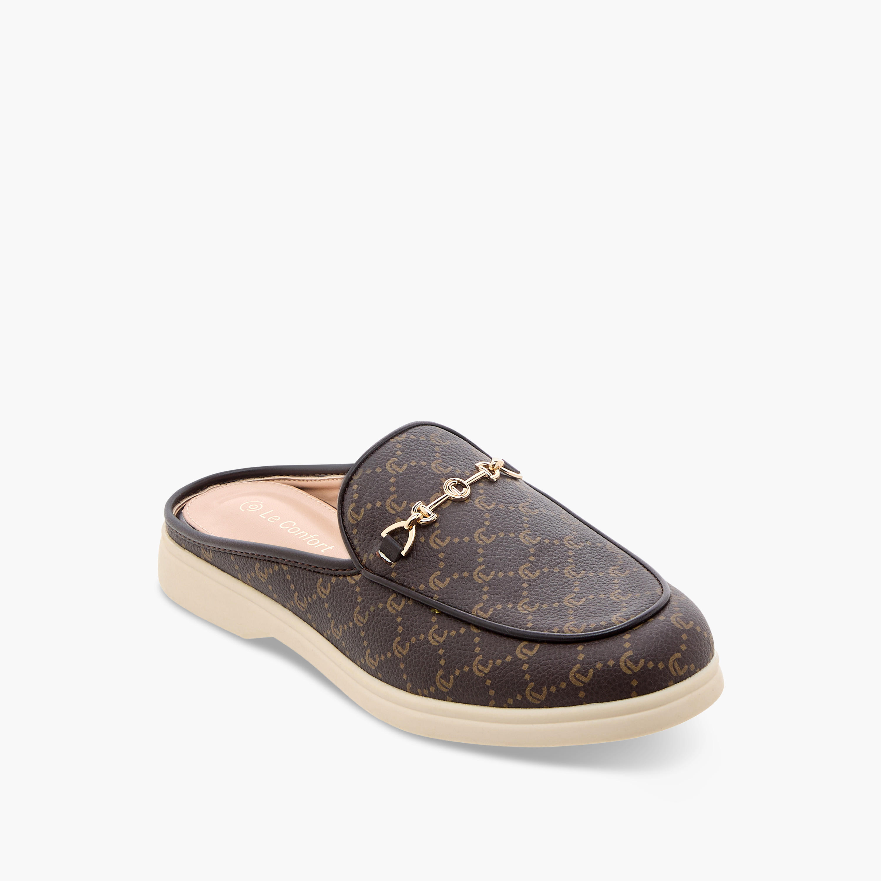Le Confort Monogram Print Slip-On Mules-women-shoes-flats-mules-image-2