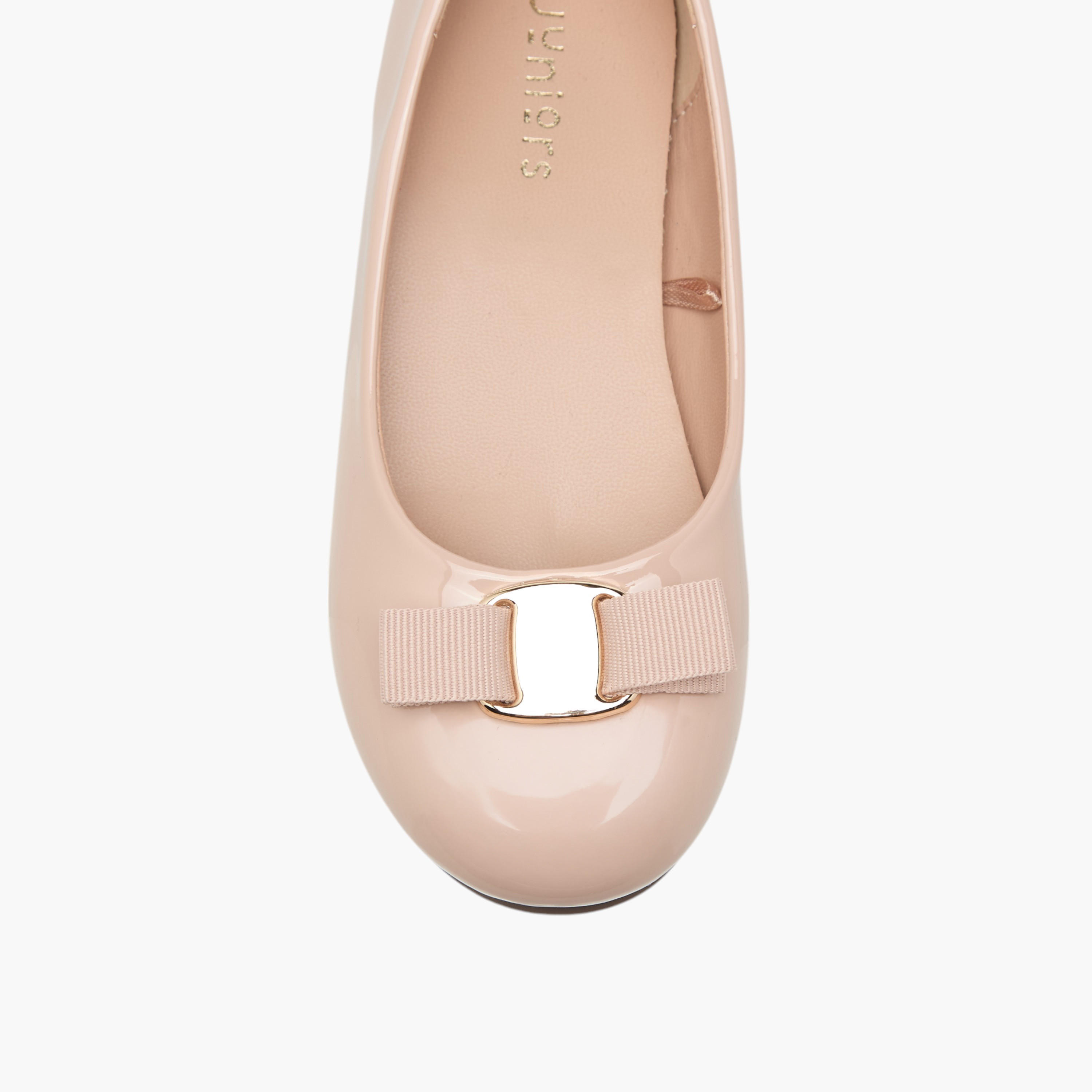 Juniors Bow Detail Slip-On Ballerina Shoes-girls-shoes-ballerinas-image-4