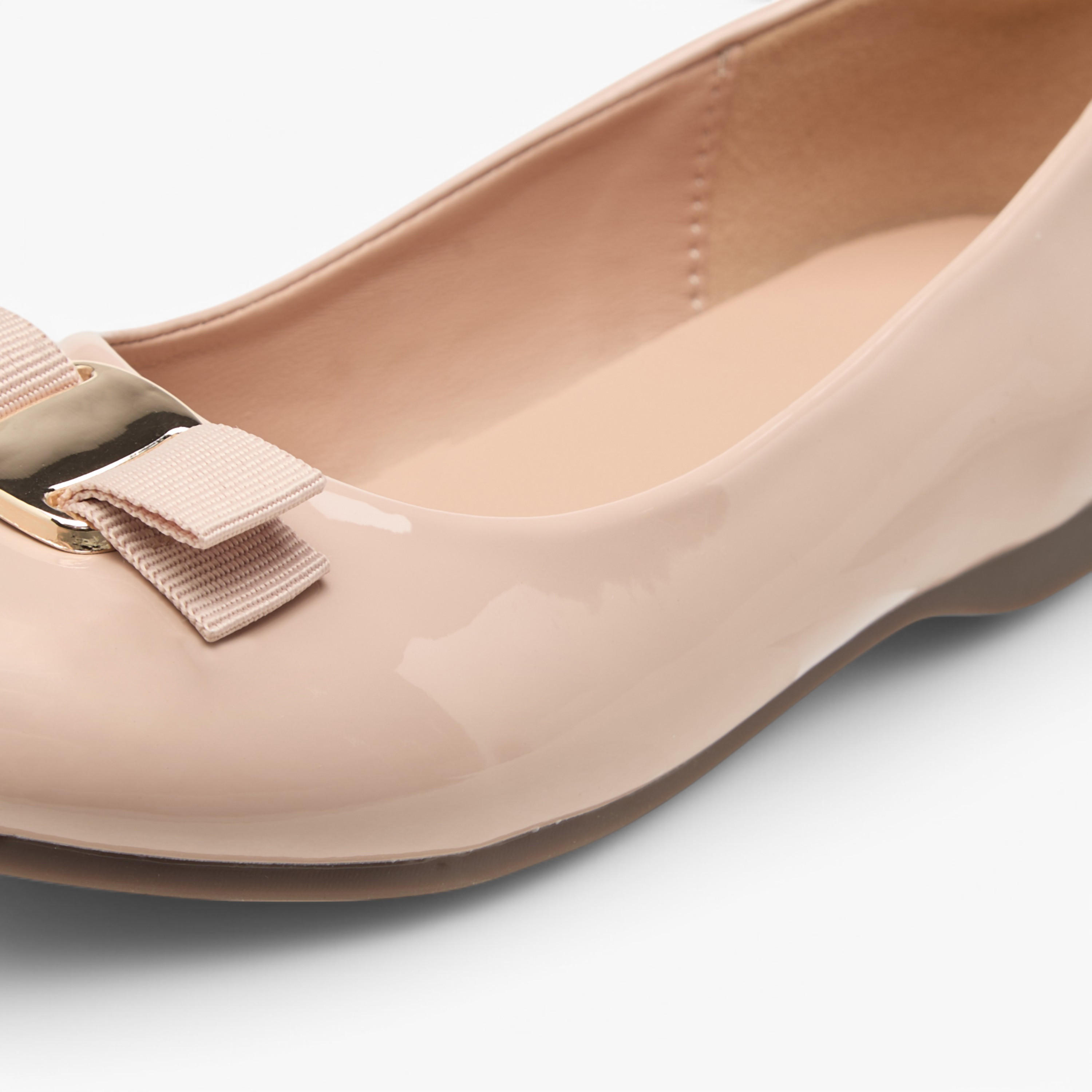 Juniors Bow Detail Slip-On Ballerina Shoes-girls-shoes-ballerinas-image-6