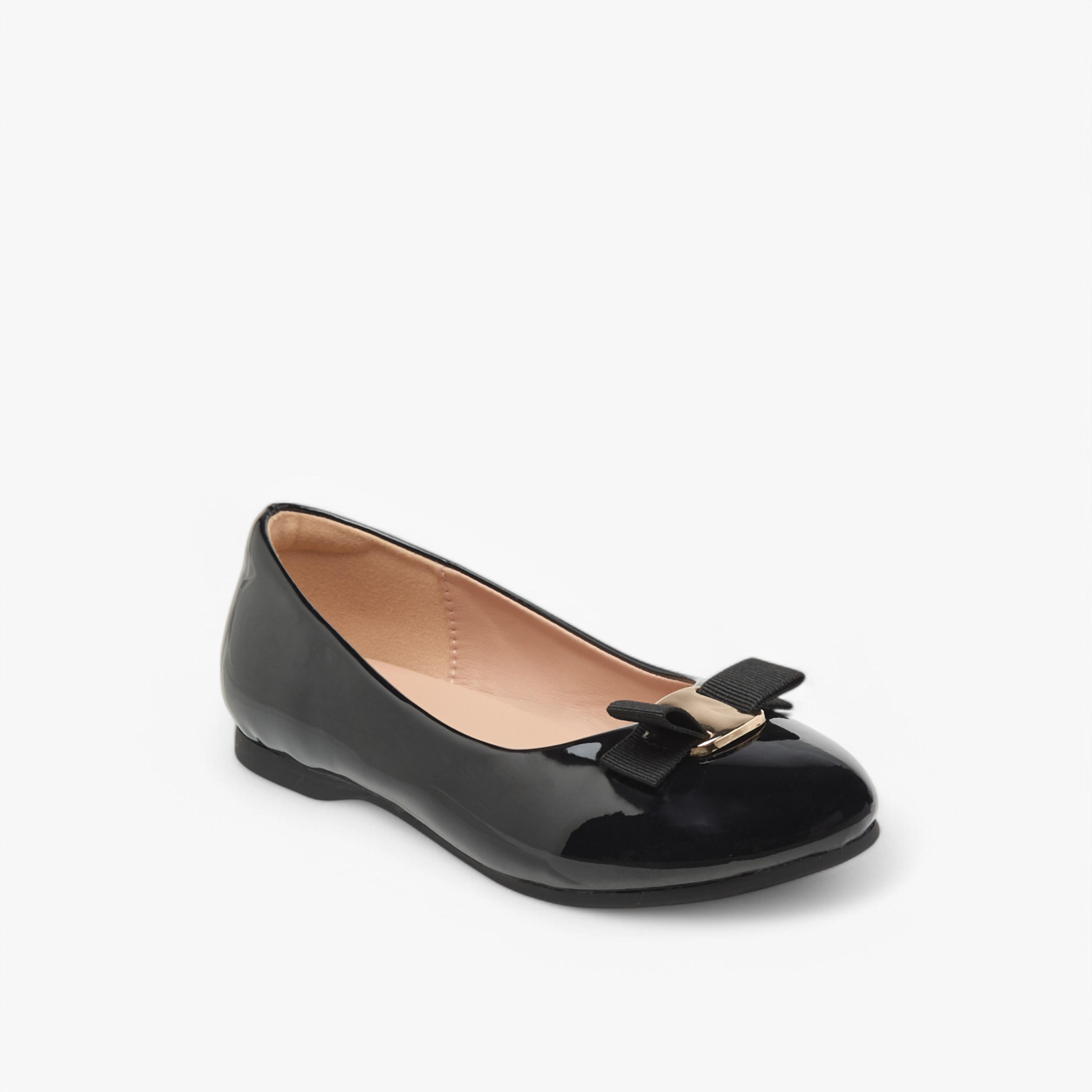 Juniors Bow Detail Slip-On Ballerina Shoes-girls-shoes-ballerinas-image-2