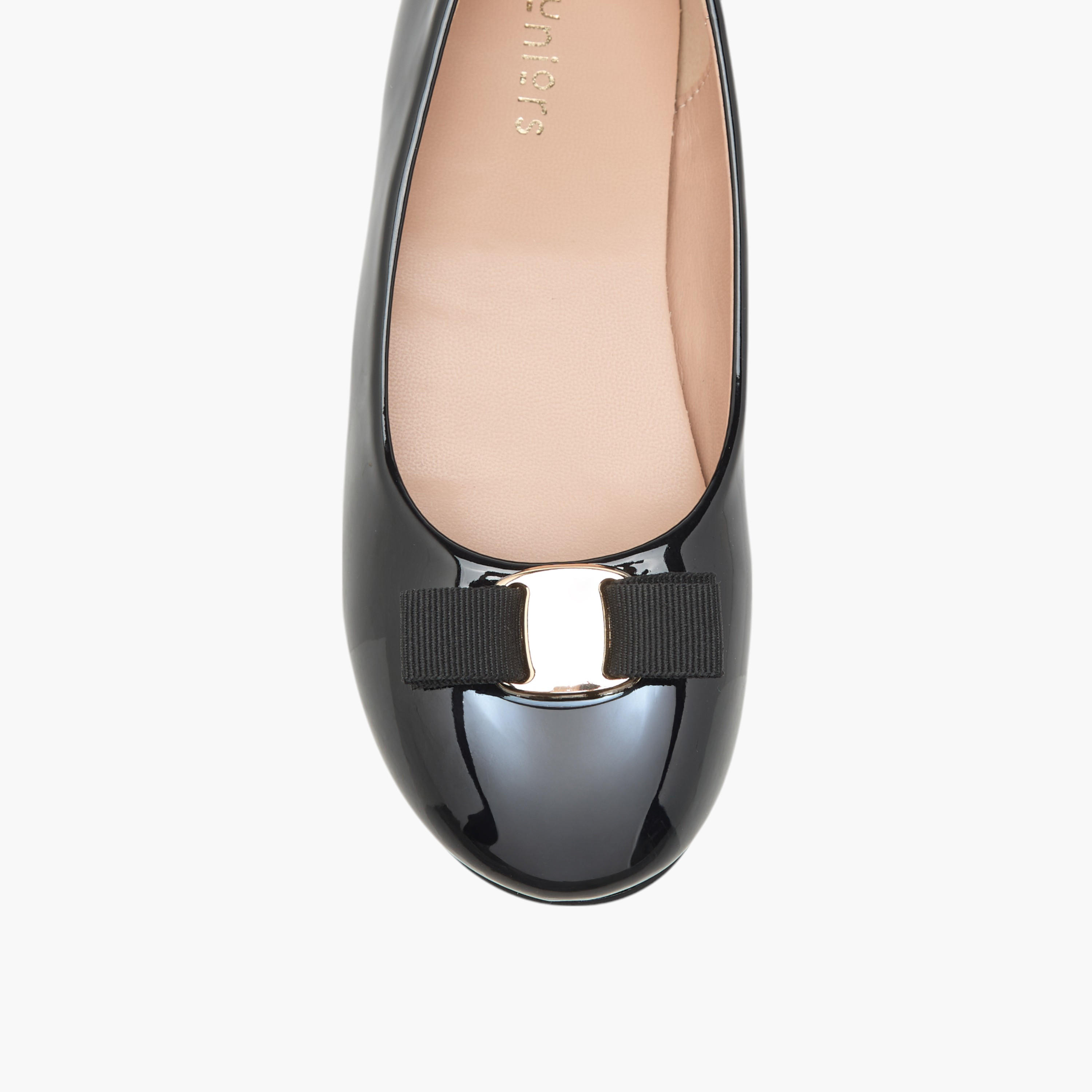 Juniors Bow Detail Slip-On Ballerina Shoes-girls-shoes-ballerinas-image-4