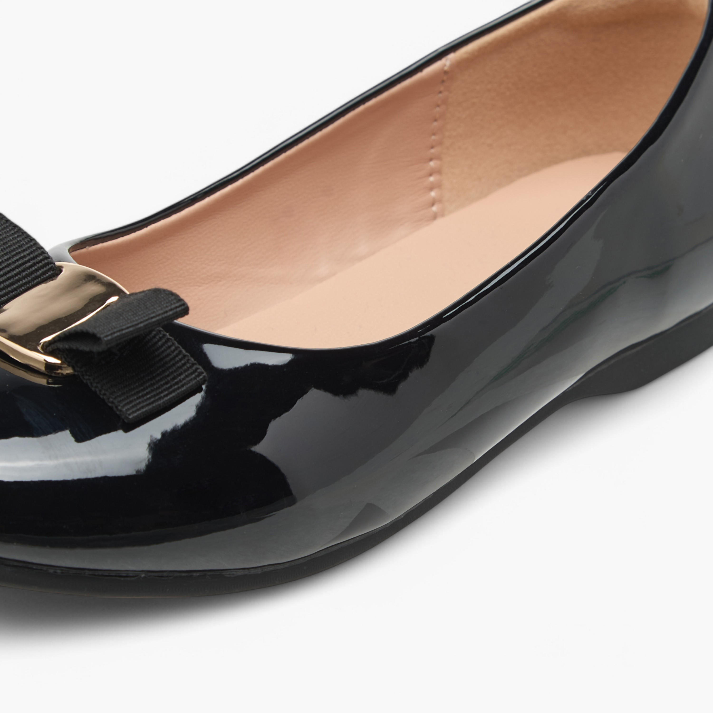 Juniors Bow Detail Slip-On Ballerina Shoes-girls-shoes-ballerinas-image-6