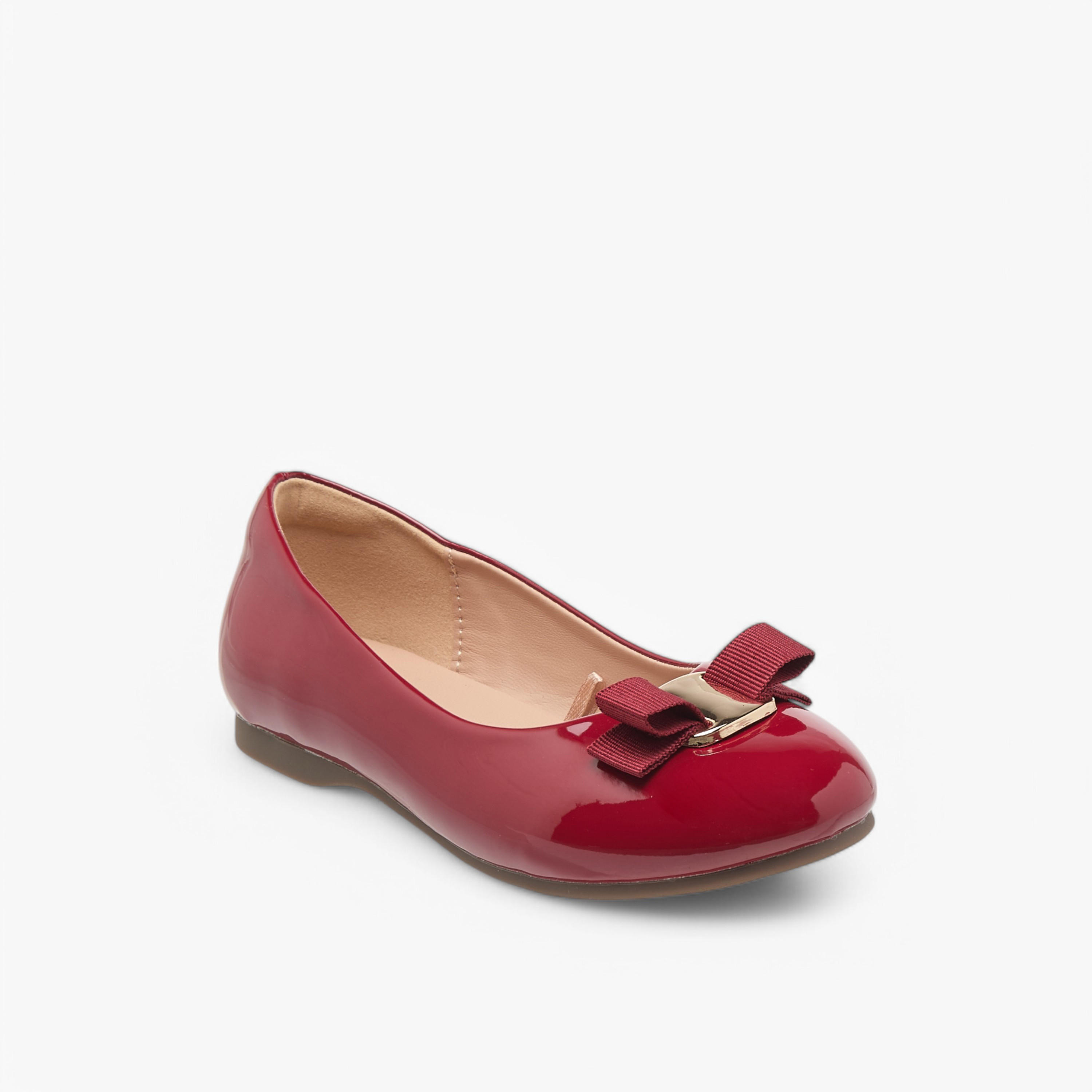 Juniors Bow Detail Slip-On Ballerina Shoes-girls-shoes-ballerinas-image-2