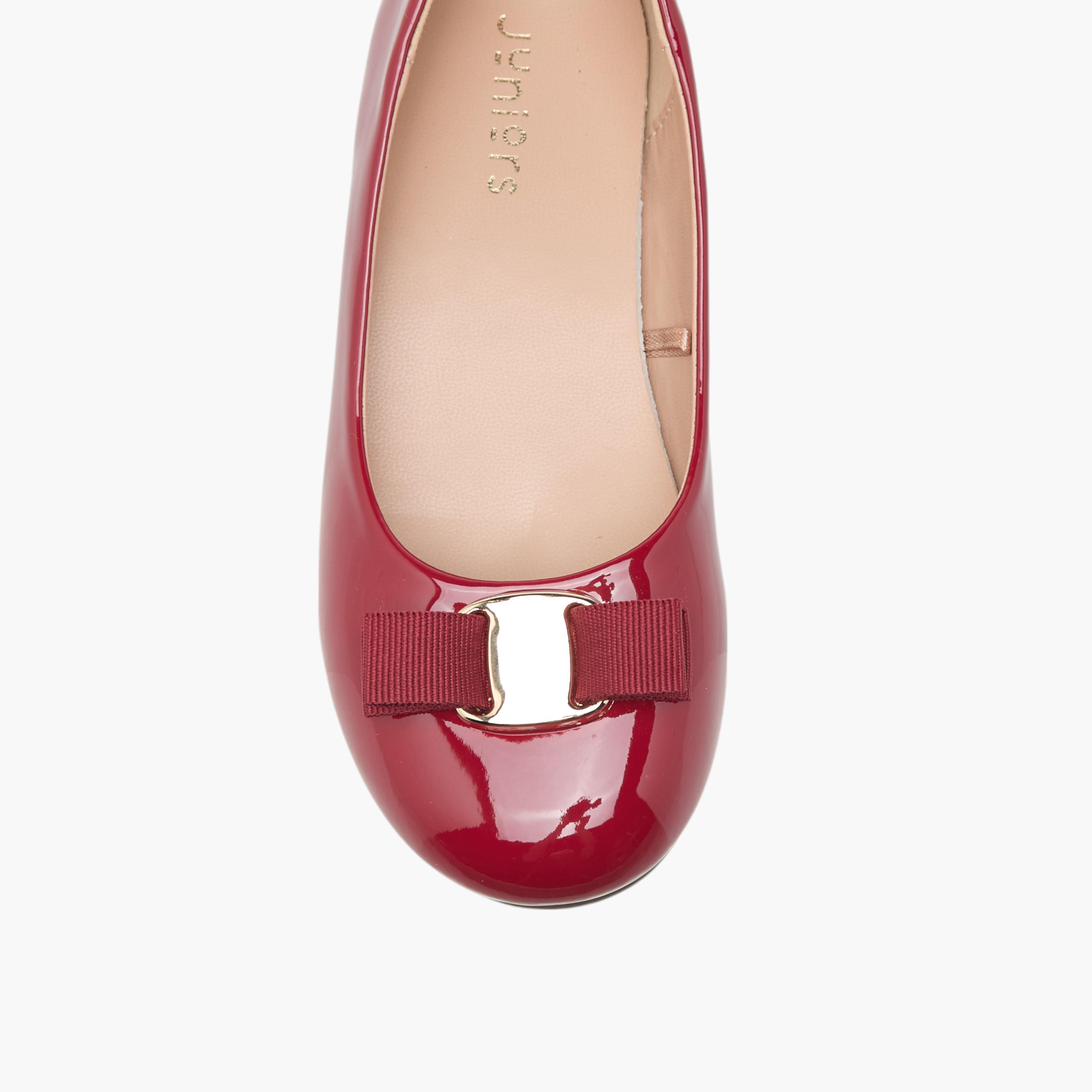 Juniors Bow Detail Slip-On Ballerina Shoes-girls-shoes-ballerinas-image-4
