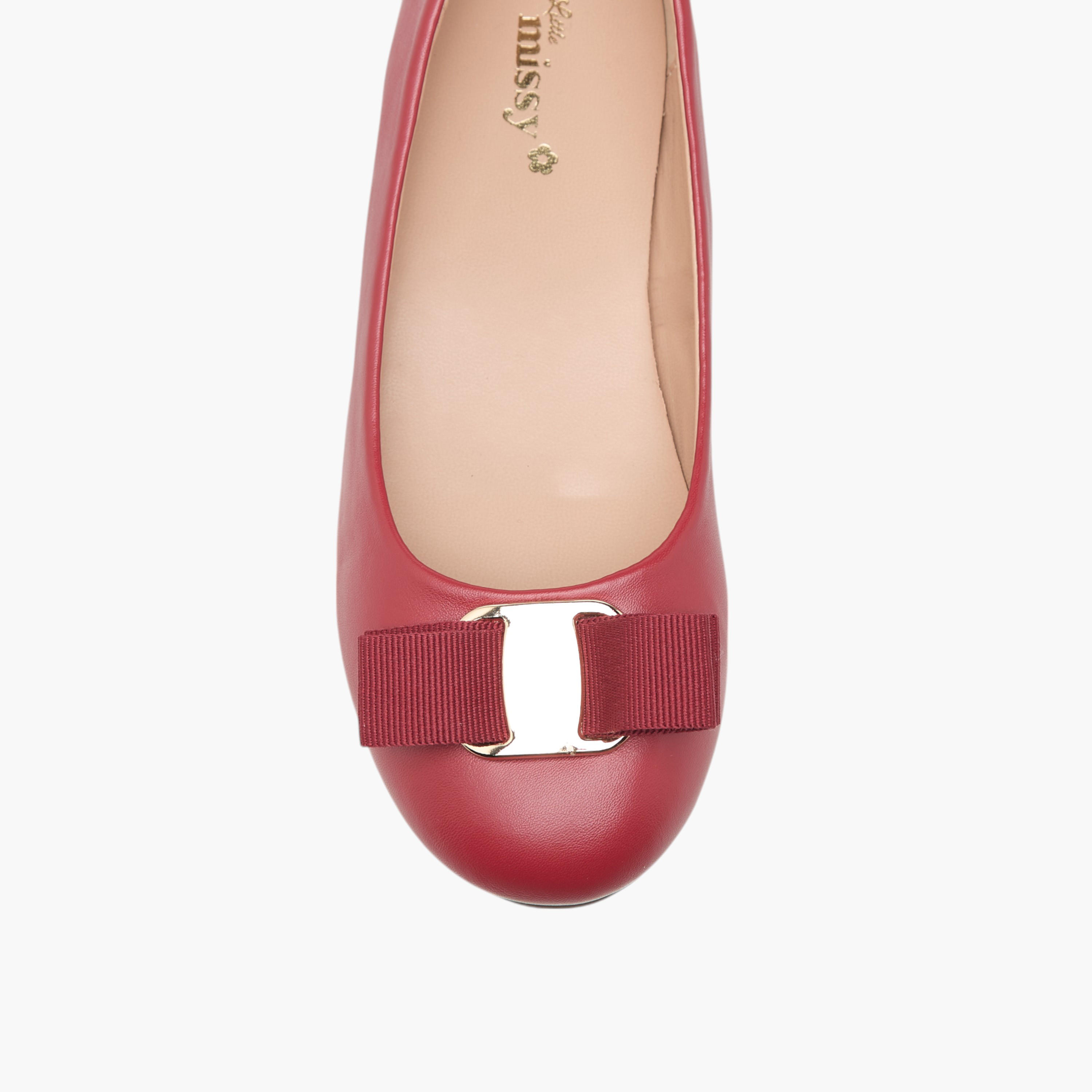 Little Missy Bow Accent Slip-On Ballerina Shoes-girls-shoes-ballerinas-image-4