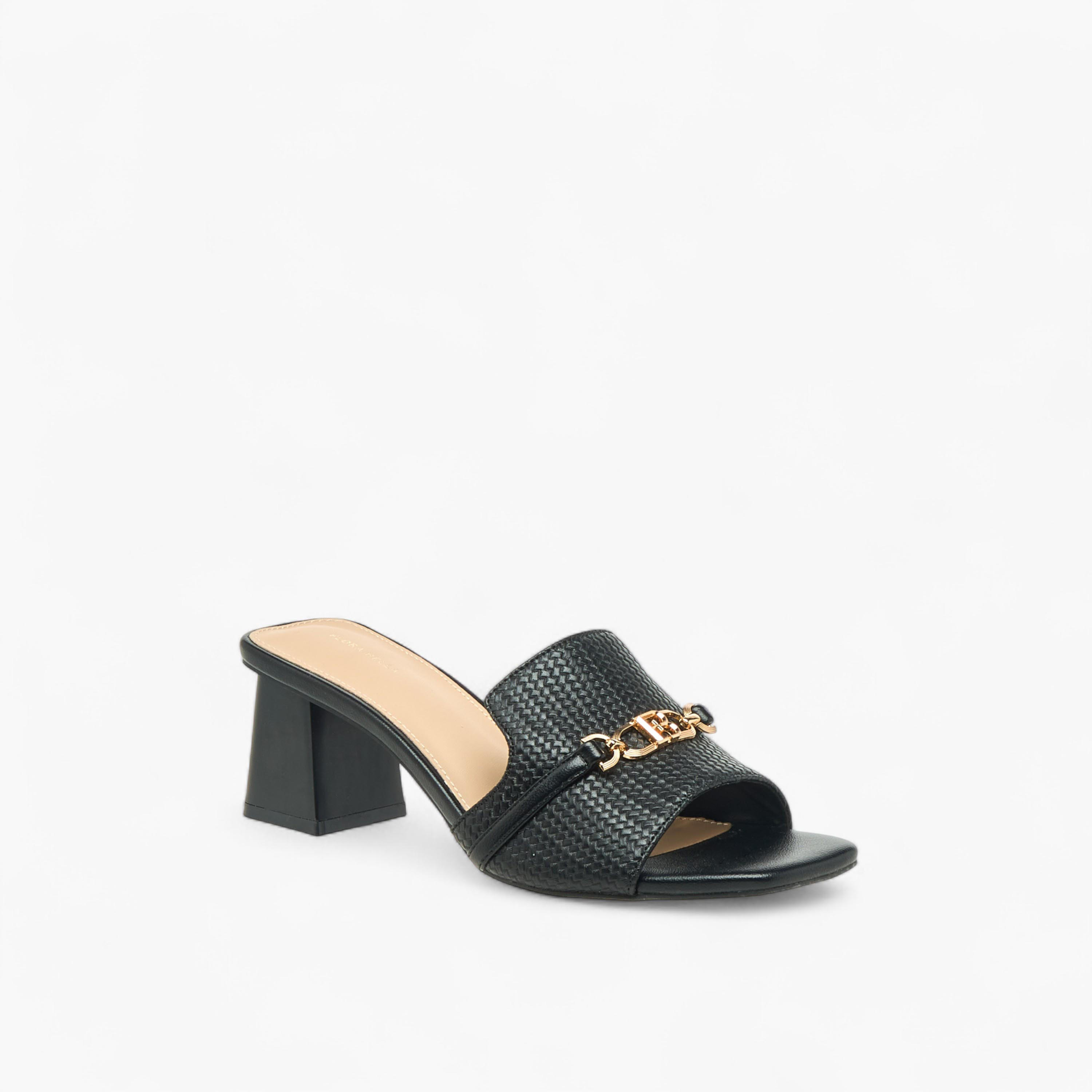صندل بارز الملمس بكعب سميك للنساء من فلورا بيلا-women-shoes-sandals-heeled-image-2