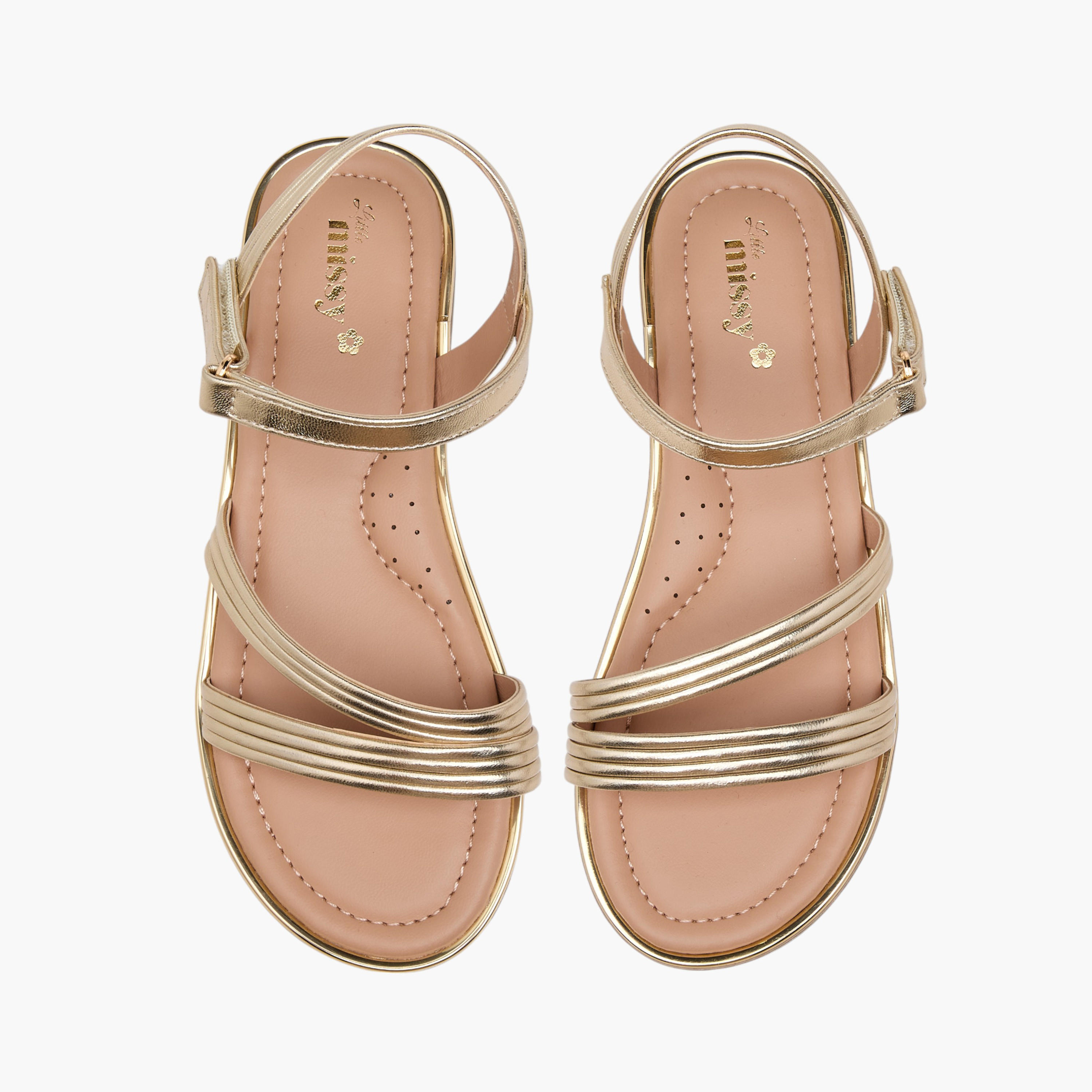 صندل سادة بشريط إغلاق من ليتل ميسي-girls-shoes-sandals-image-1