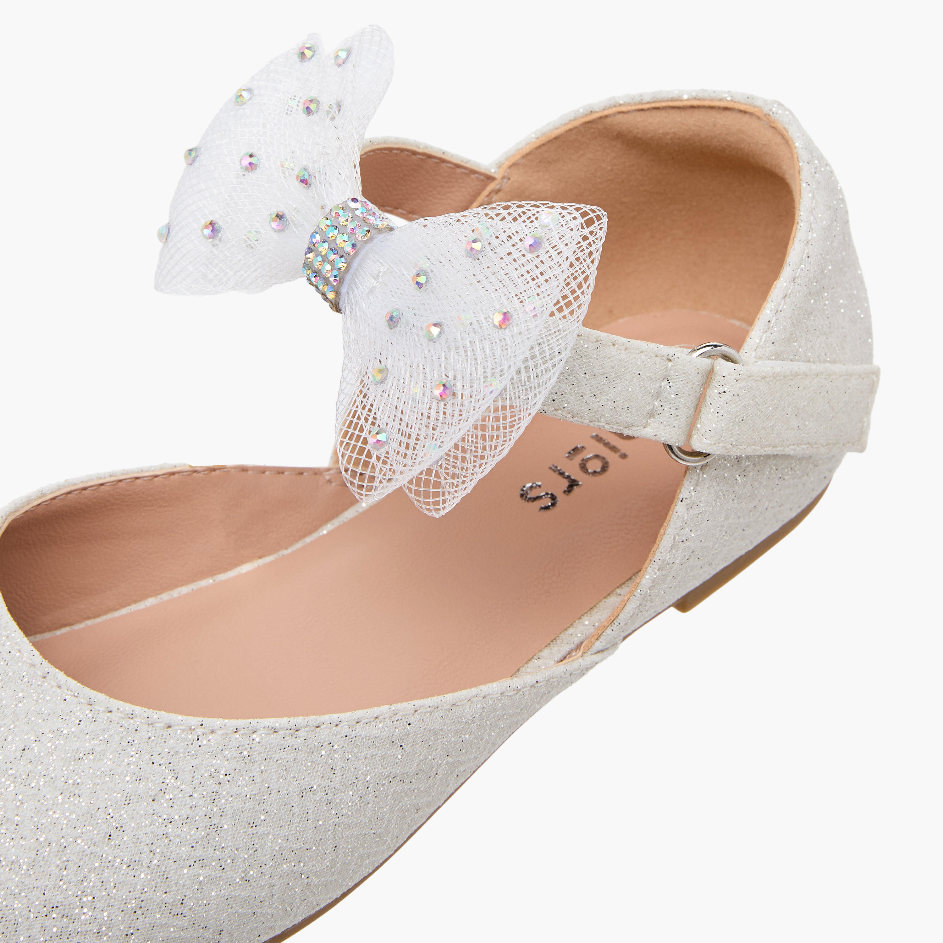 Juniors Embellished Ballerina with Hook and Loop Closure-girls-shoes-ballerinas-image-6