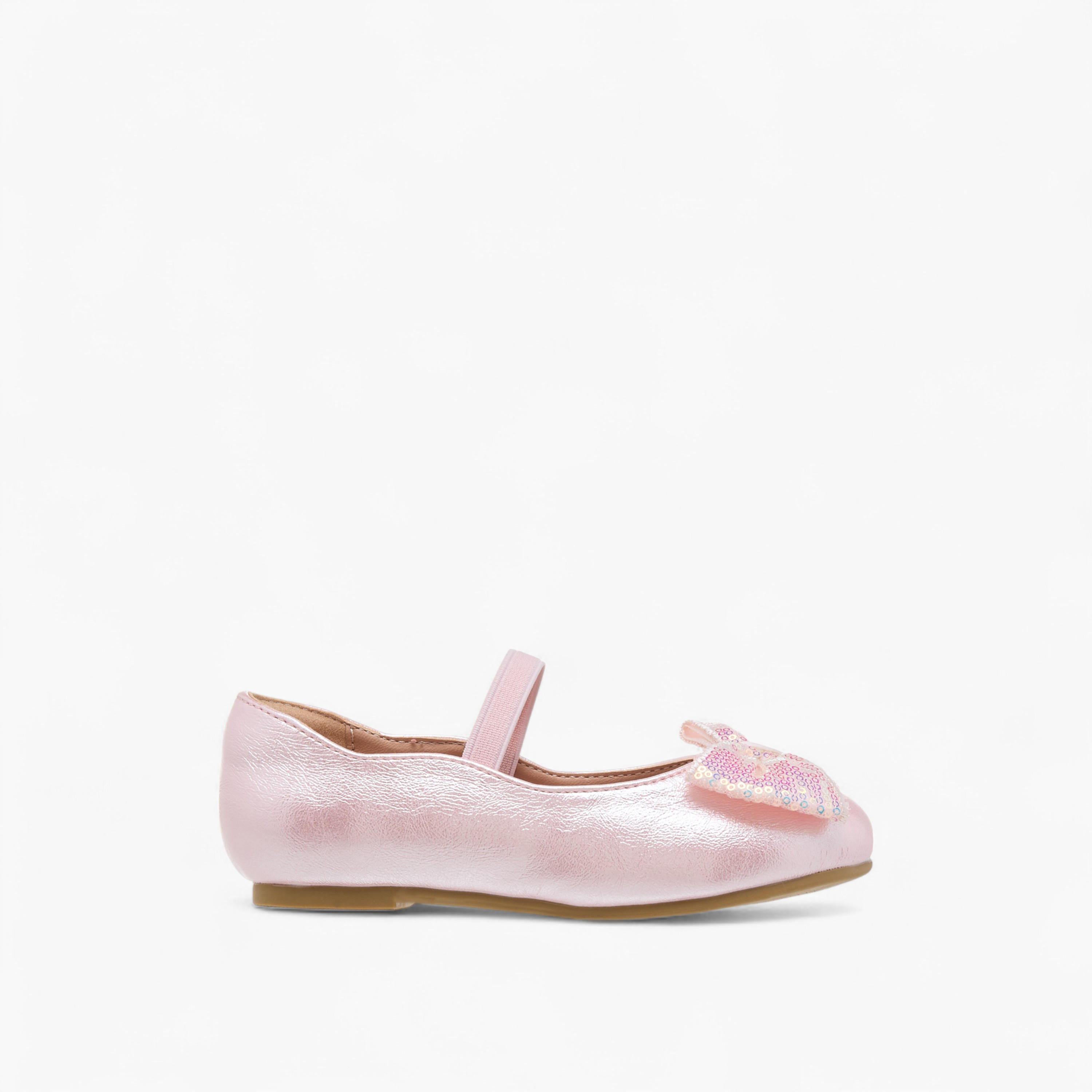 Juniors Bow Accent Ballerina Shoes with Elastic Closure-girls-shoes-ballerinas-image-3