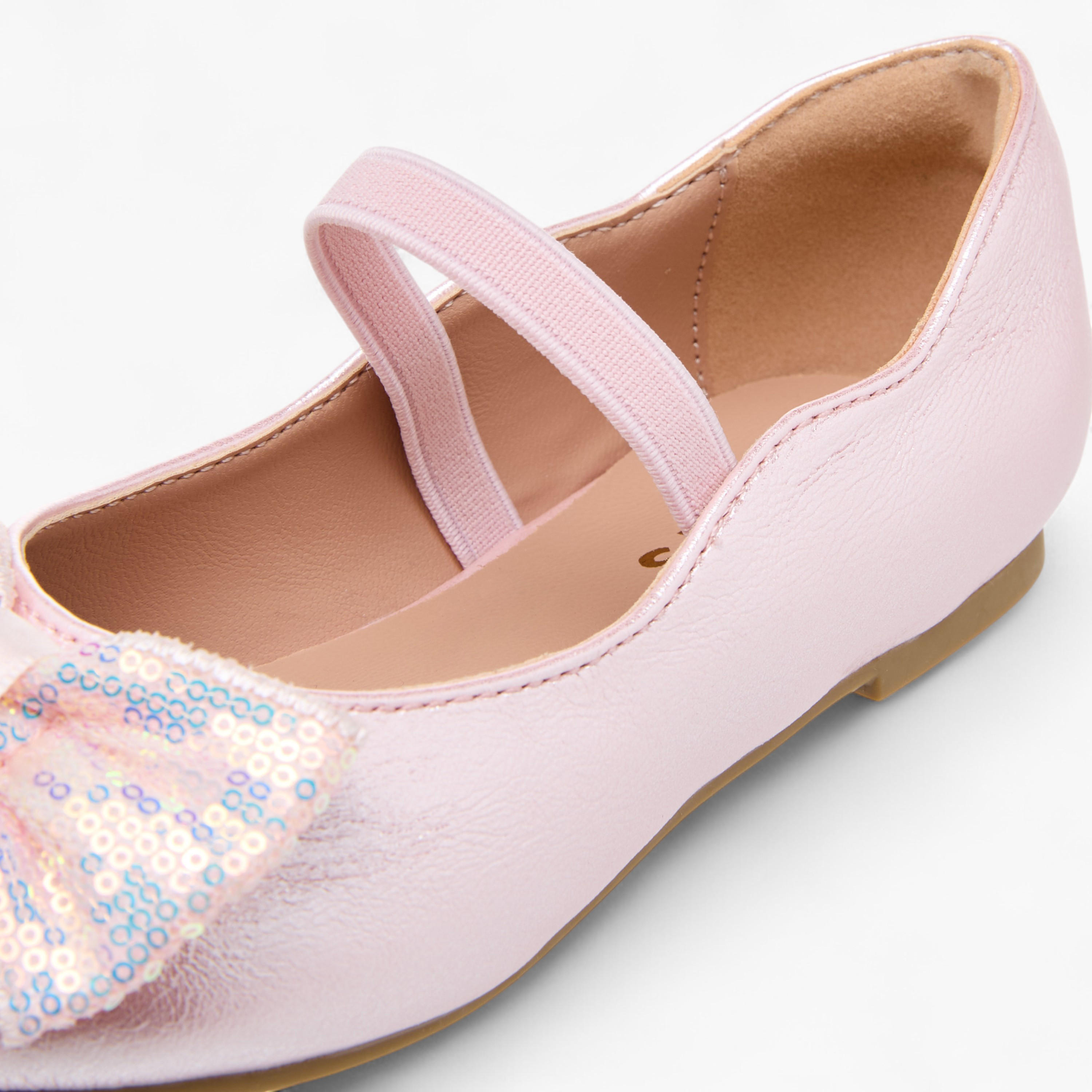Juniors Bow Accent Ballerina Shoes with Elastic Closure-girls-shoes-ballerinas-image-6