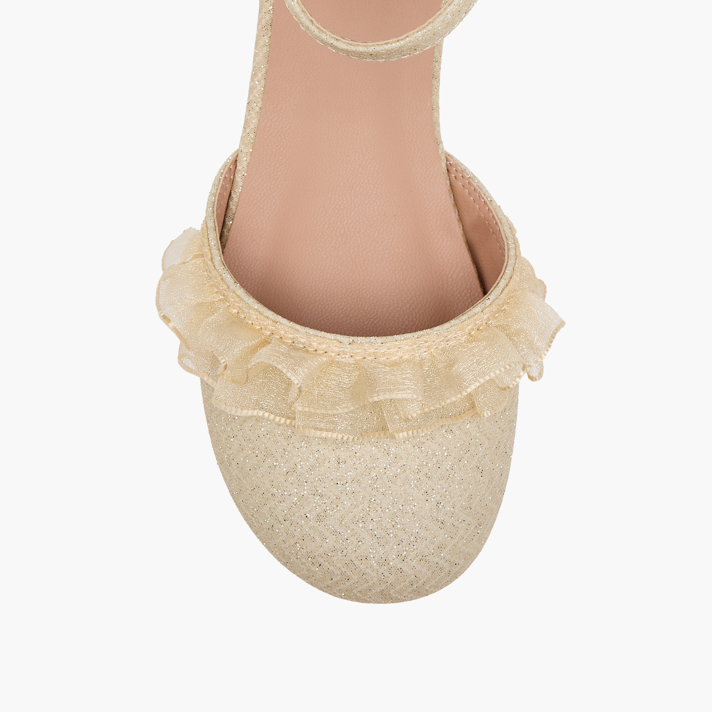 حذاء باليرينا مزين بالجليتر بشريط إغلاق لاصق من جونيورز-girls-shoes-ballerinas-image-4