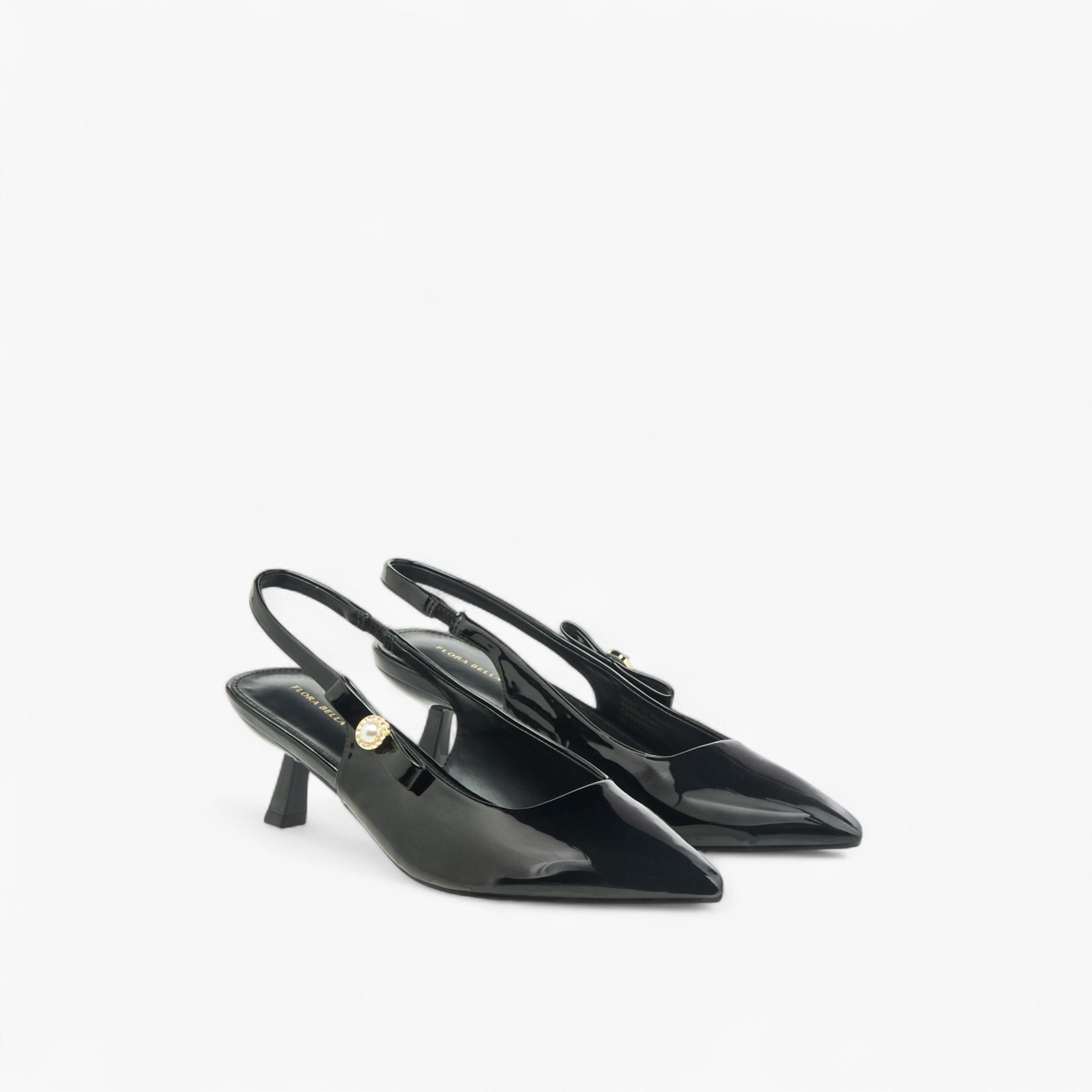 Flora Bella Womens Bow Detail Flared Heel Slingback Shoes-women-shoes-heels-image-1