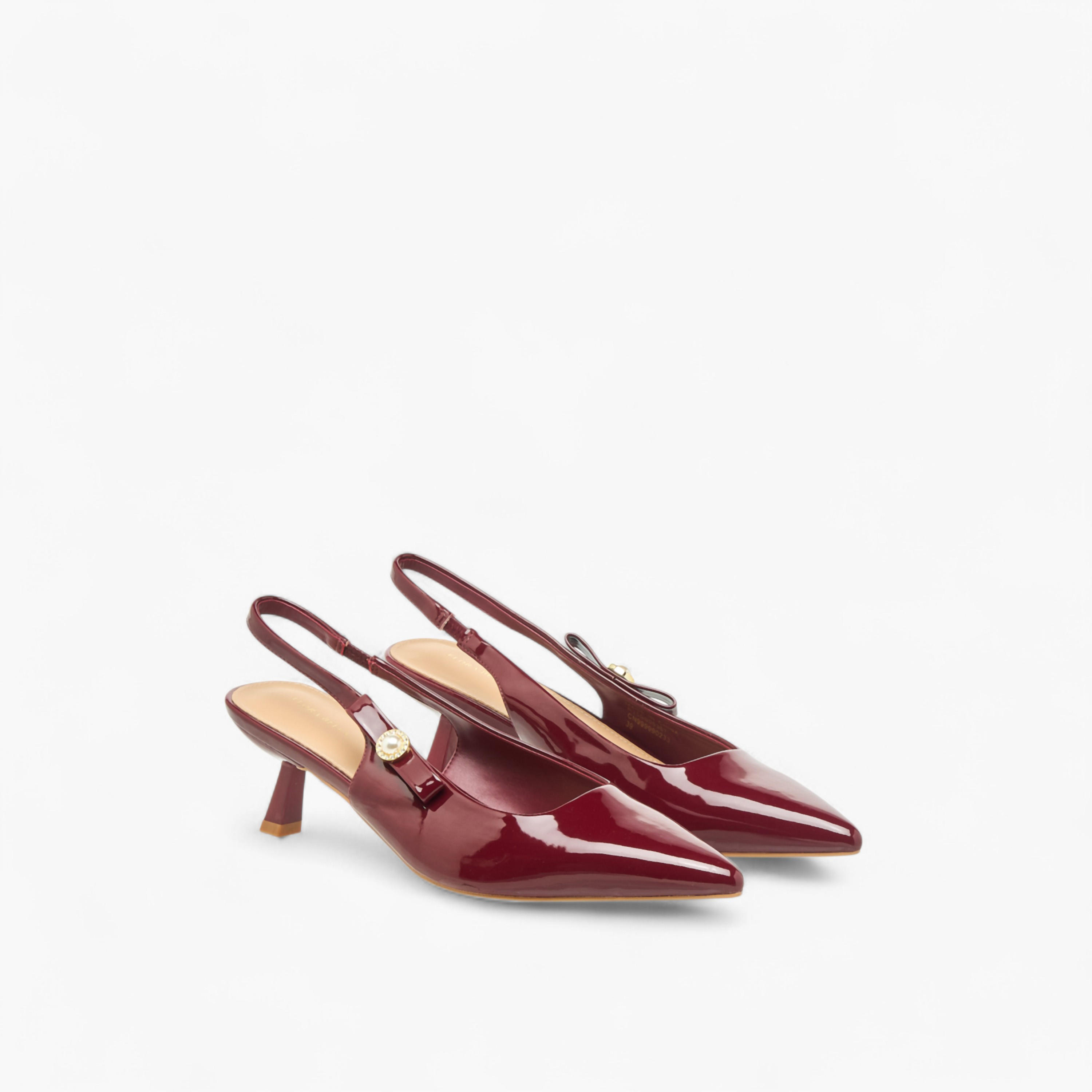 Flora Bella Womens Bow Detail Flared Heel Slingback Shoes-women-shoes-heels-image-1