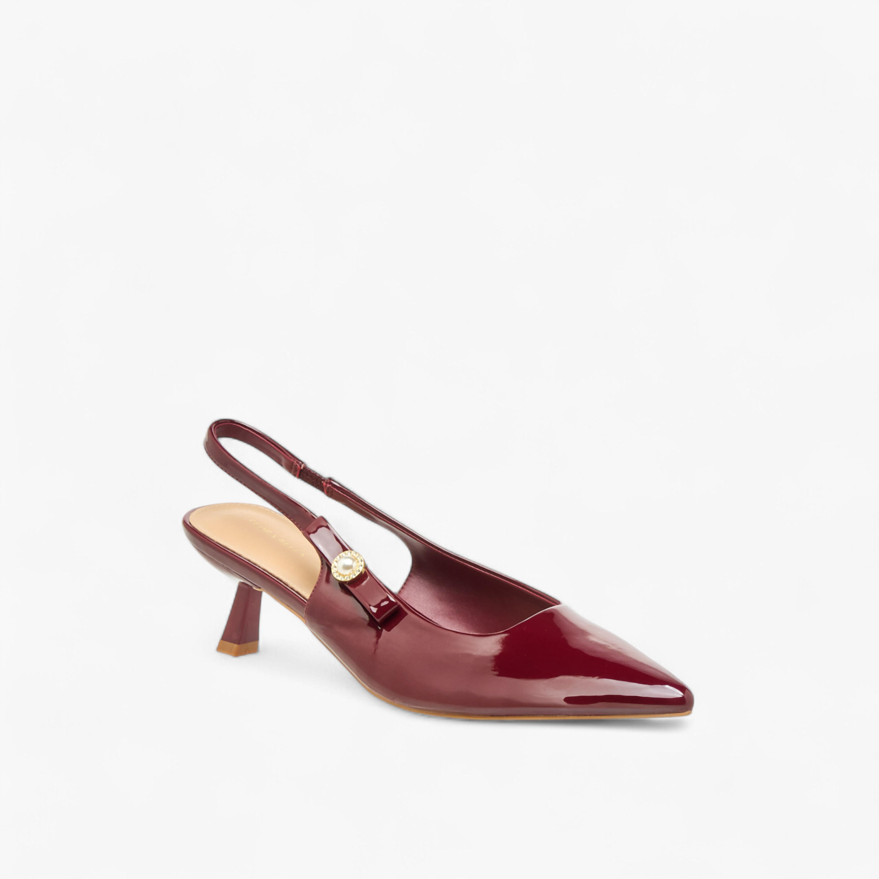 Flora Bella Womens Bow Detail Flared Heel Slingback Shoes-women-shoes-heels-image-2