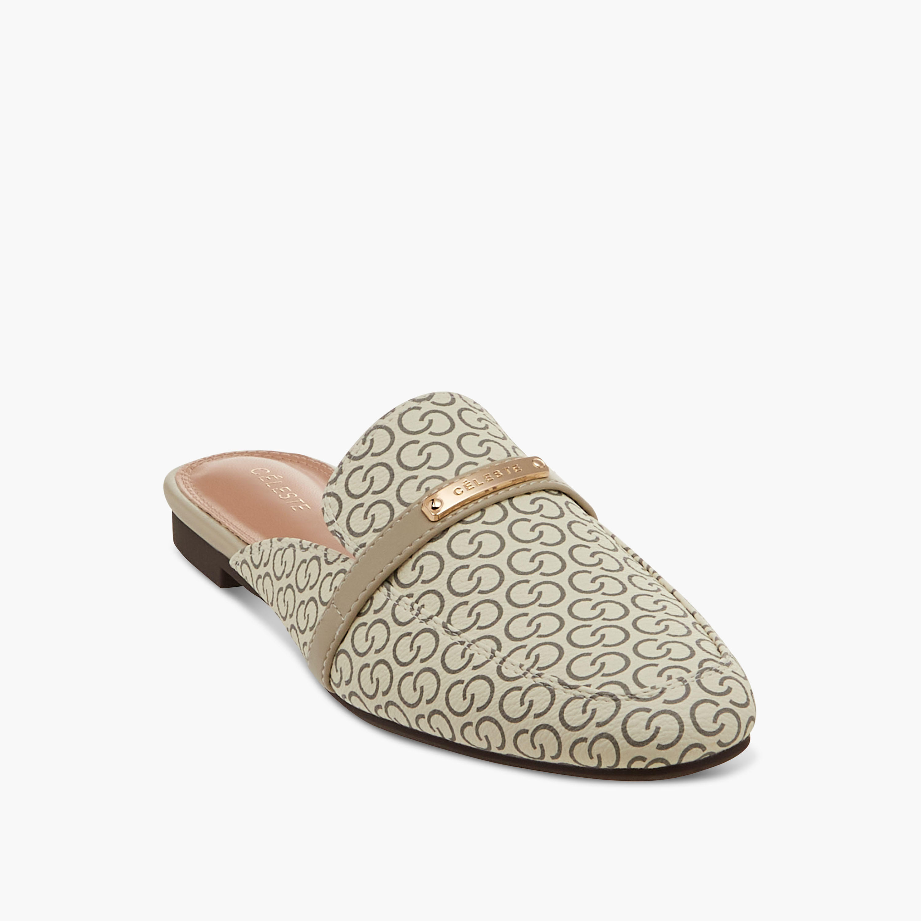 Celeste Women's Monogram Print Slip-On Mules-women-shoes-flats-mules-image-2
