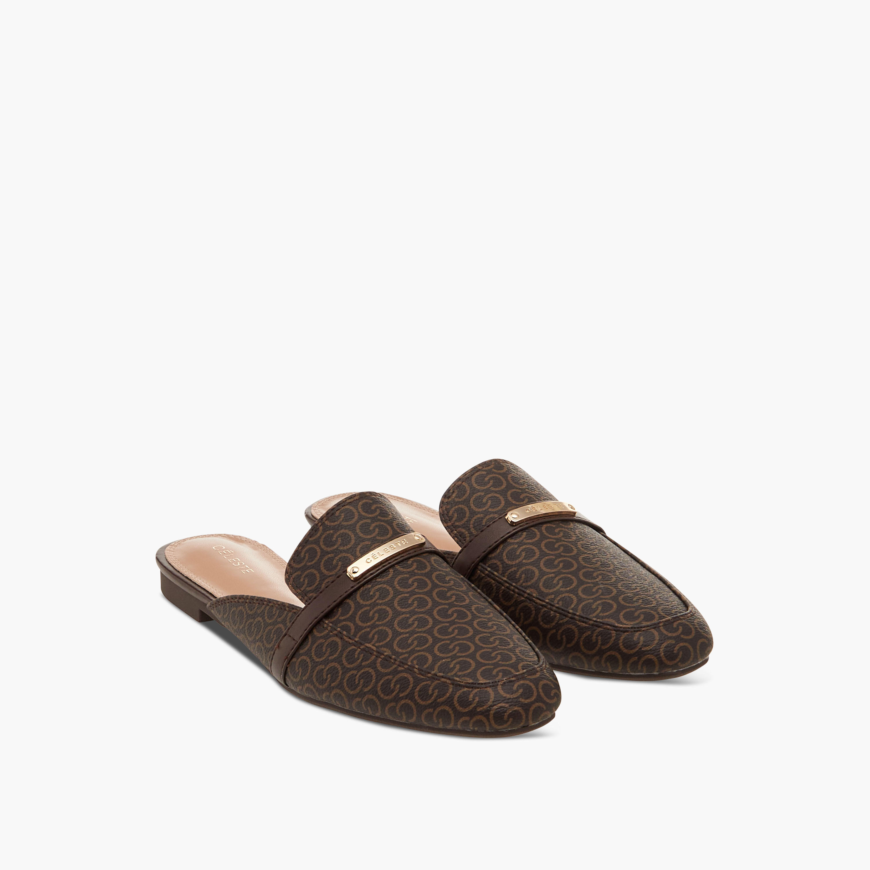 Celeste Women's Monogram Print Slip-On Mules-women-shoes-flats-mules-image-1