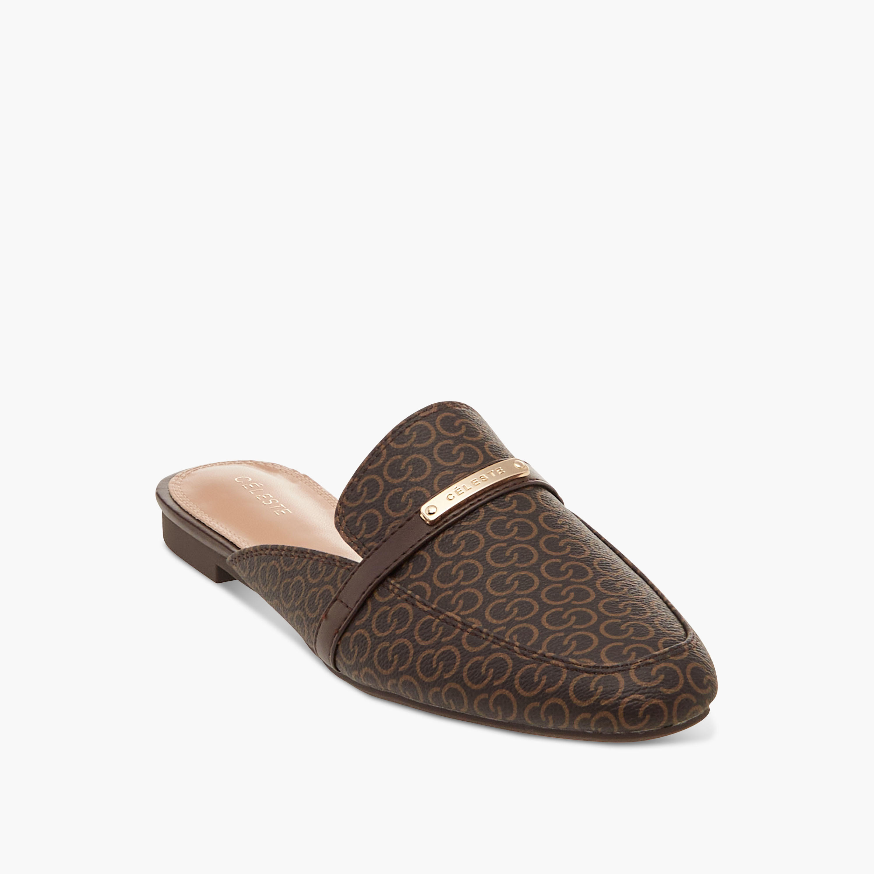 Celeste Women's Monogram Print Slip-On Mules-women-shoes-flats-mules-image-2