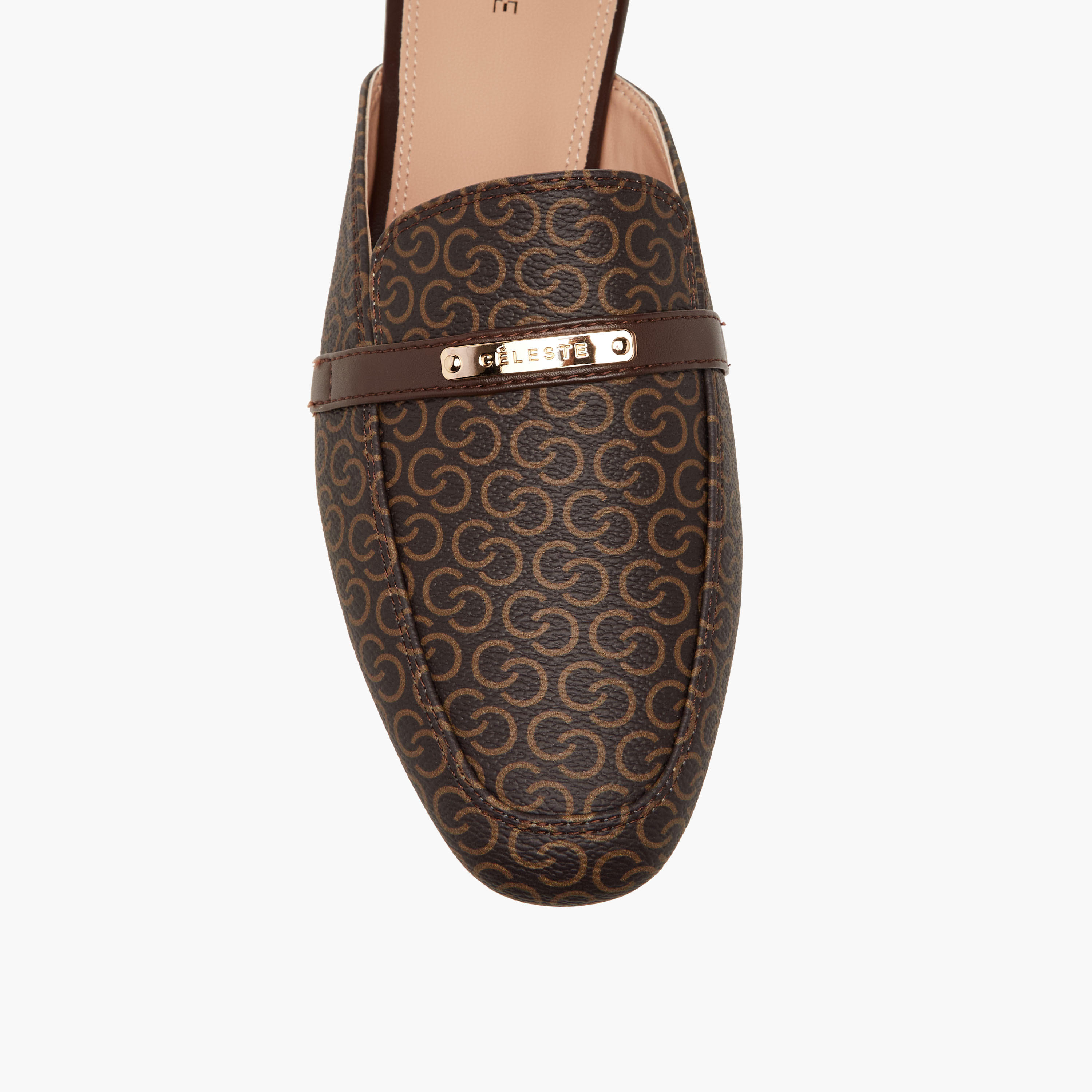 Celeste Women's Monogram Print Slip-On Mules-women-shoes-flats-mules-image-4