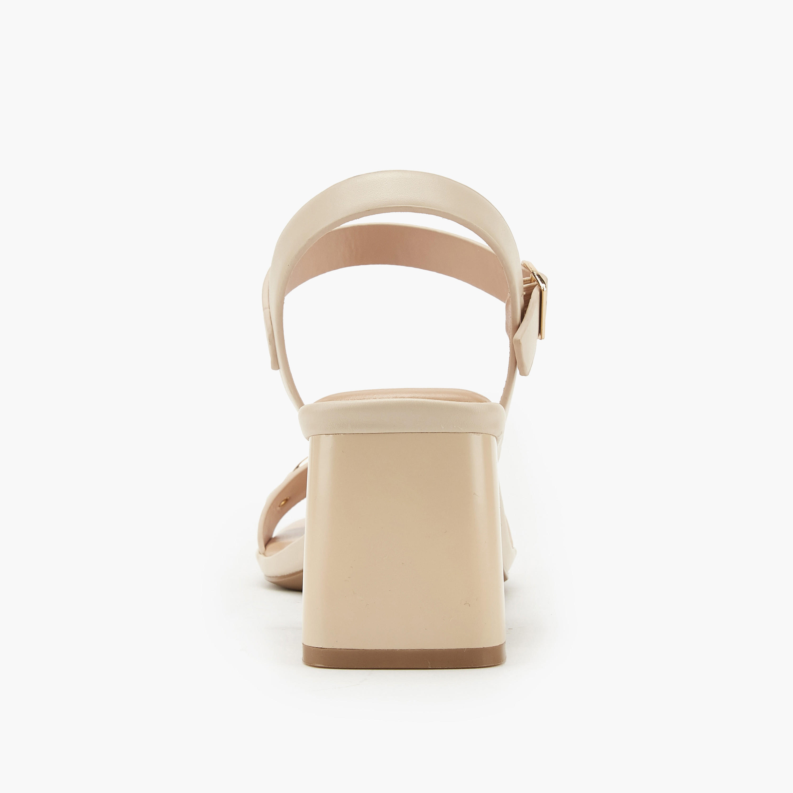 Paprika Metal Accent Block Heel Sandals with Buckle Closure-women-shoes-heels-image-5