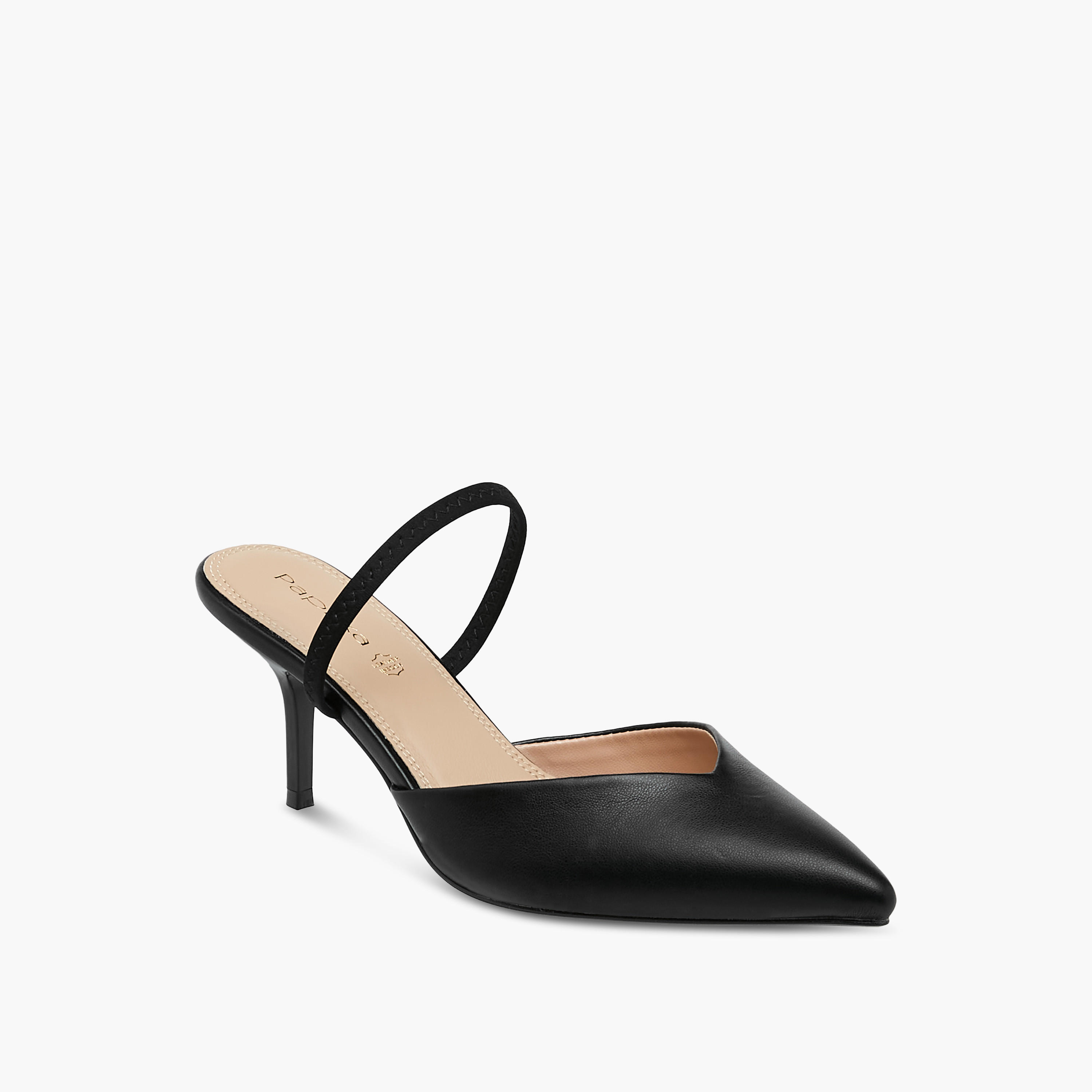 Paprika Pointed Toe Slip-On Shoes with Stiletto Heels-women-shoes-heels-image-2